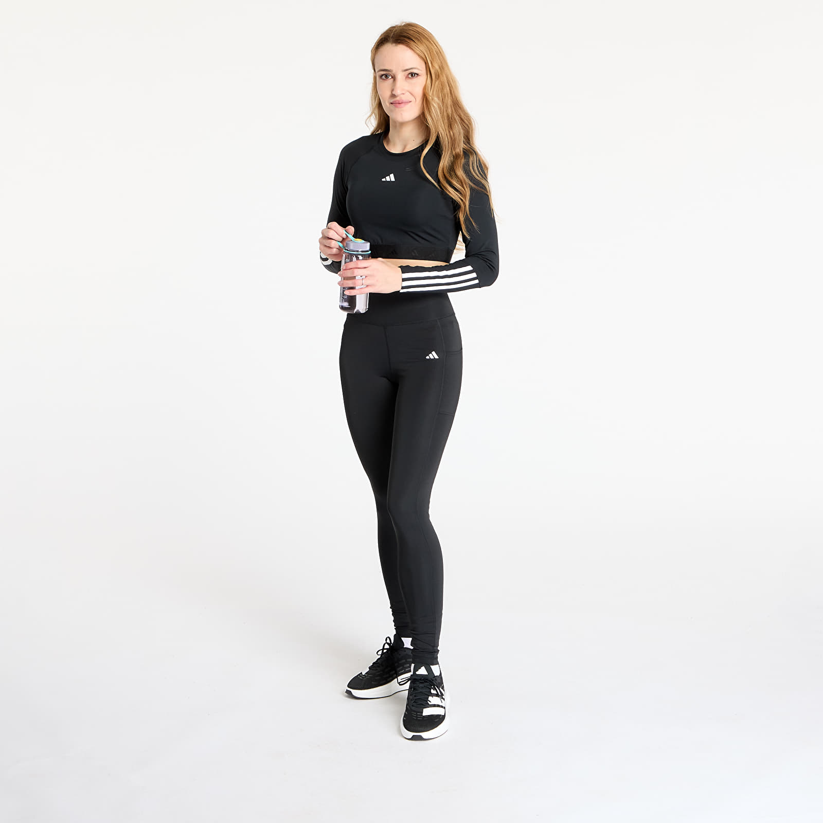 Тениски adidas Hyperglam Training Cropped Long Sleeve Long-Sleeve Top Black/ White