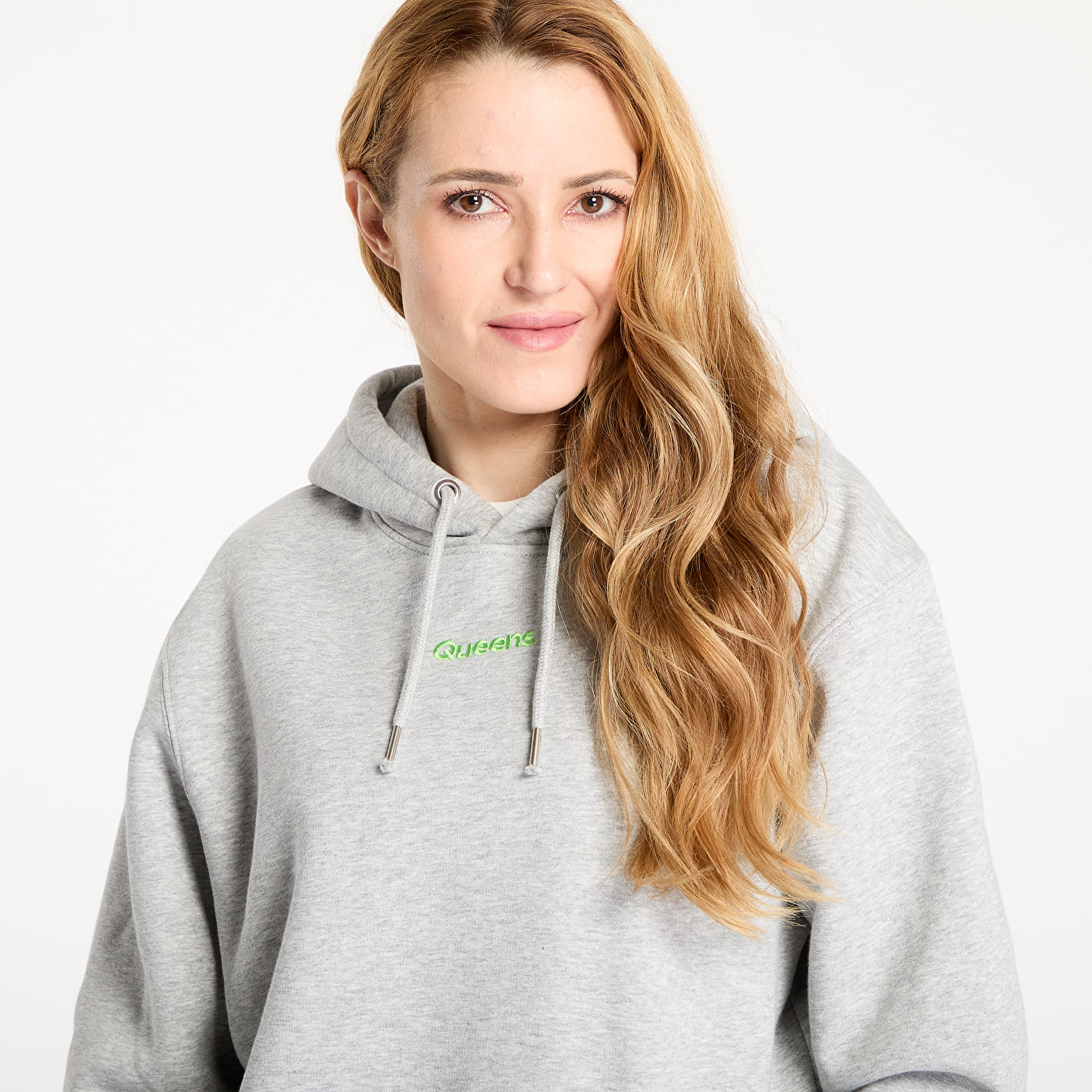Dukserice Queens Basic Hoodie melange šedá