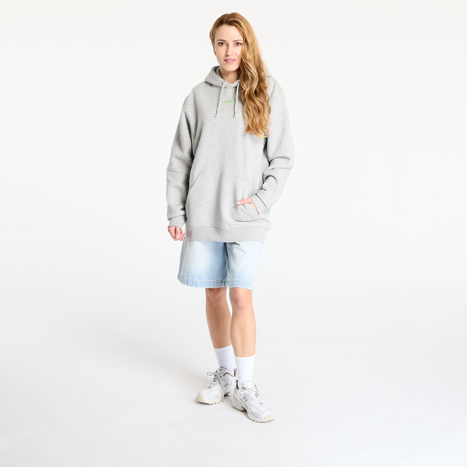 Dukserice Queens Basic Hoodie melange šedá
