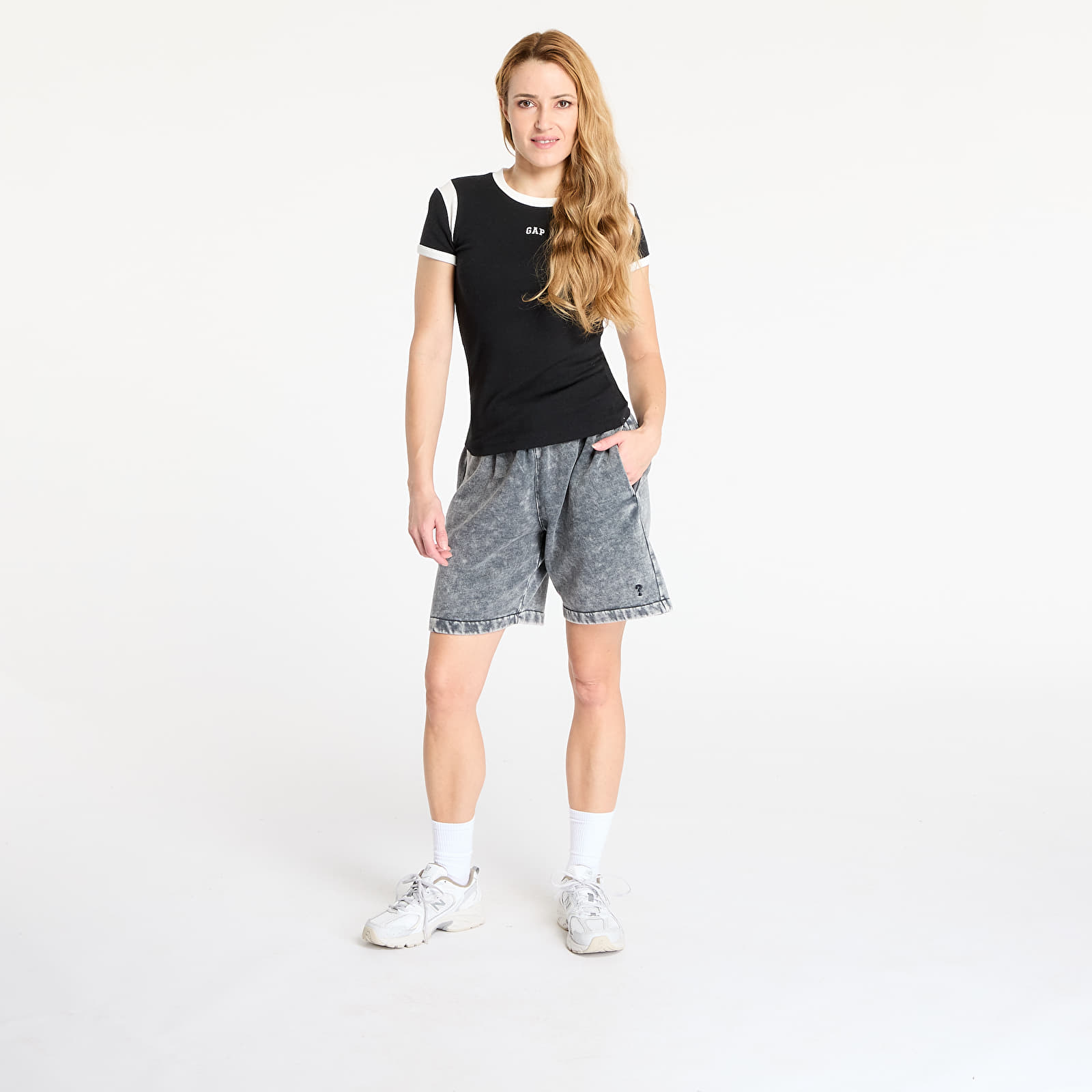 Shortsid Guess Originals Acid Fleece UNISEX Short Washed Out Black Mul