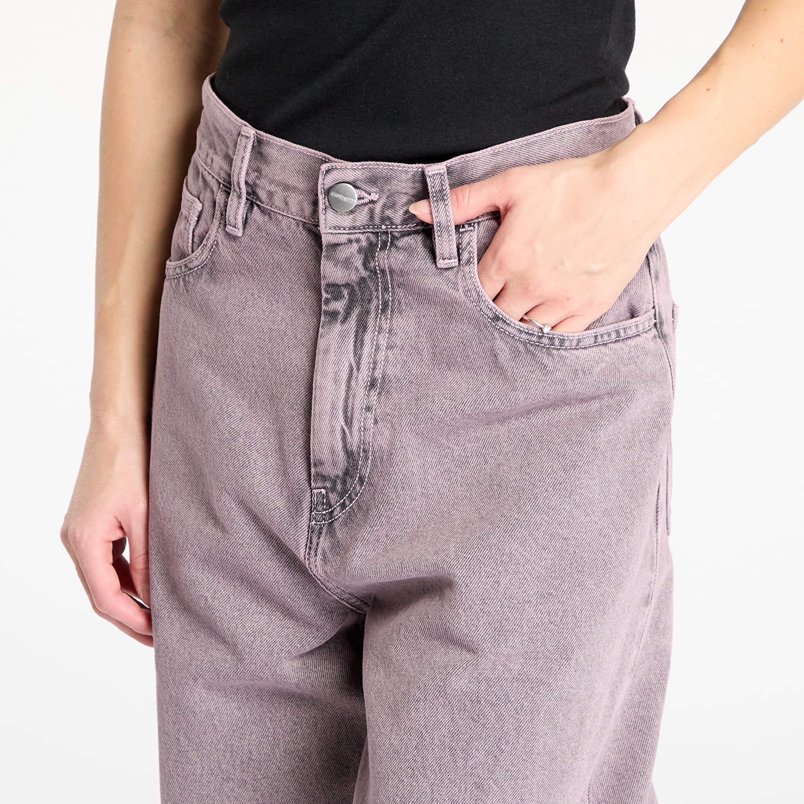 Kalhoty Carhartt WIP W' Brandon Pant Black / Hortensia Garment Dyed