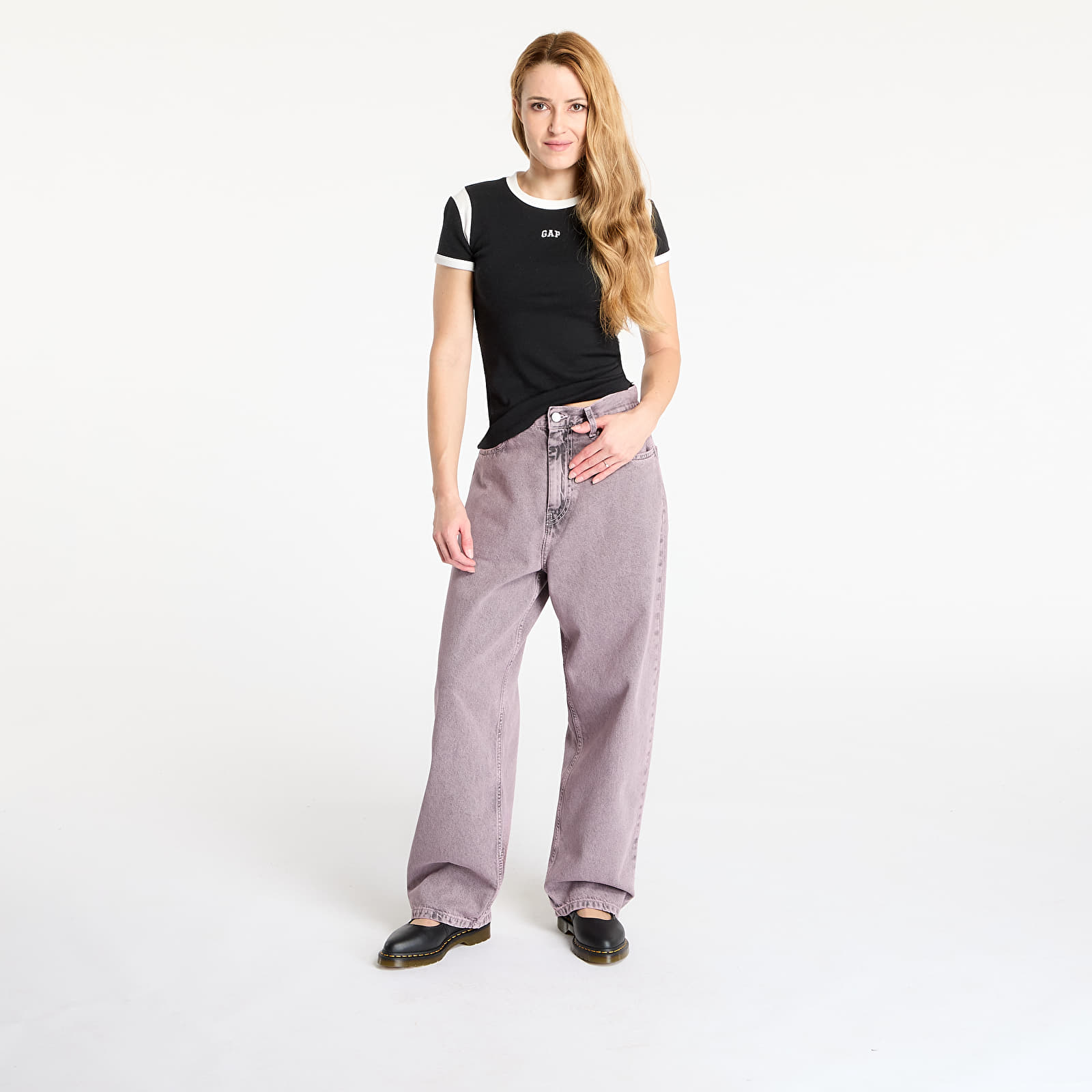 Kalhoty Carhartt WIP W' Brandon Pant Black / Hortensia Garment Dyed
