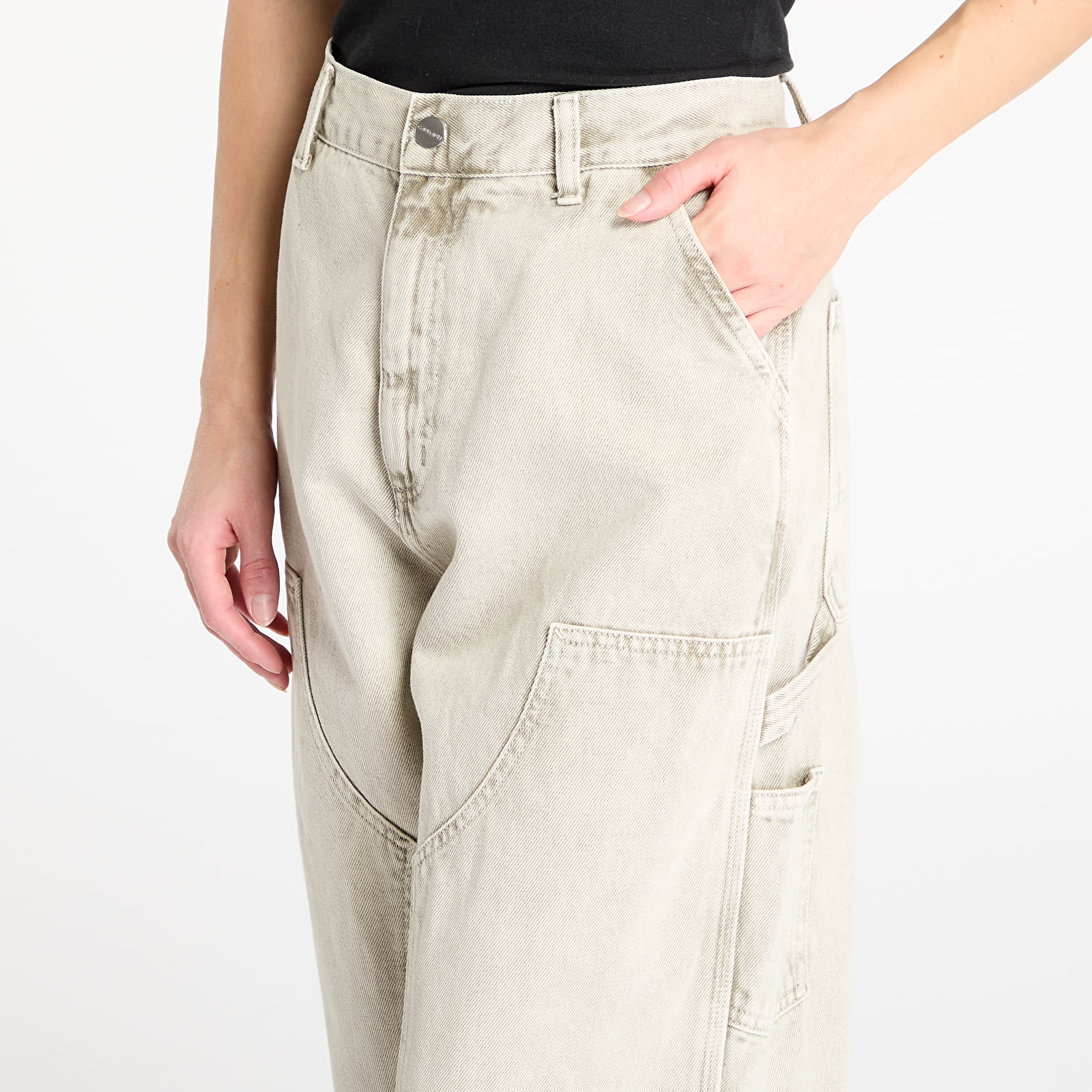 Pantalones Carhartt WIP W' Brandon Double Knee Pant Opuntia Chalk Wash