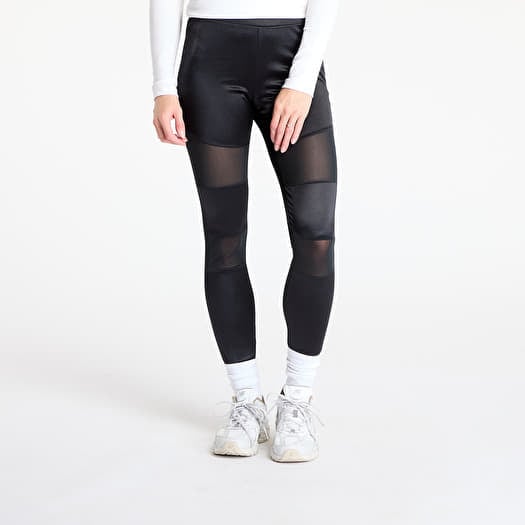 Leggins Urban Classics Ladies Shiny Tech Mesh Leggings Black