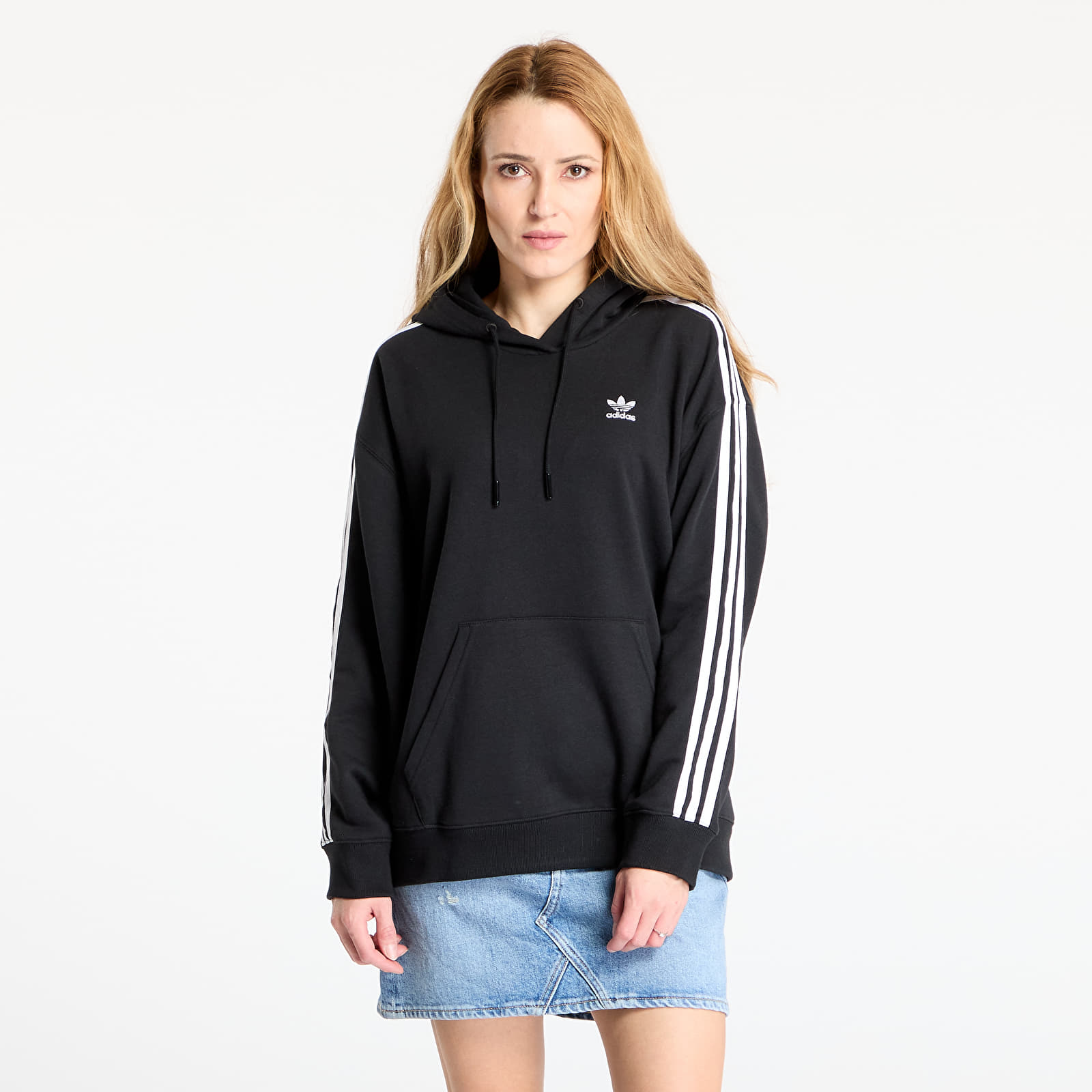Dukserice adidas 3 Stripes Hoodie Os Black