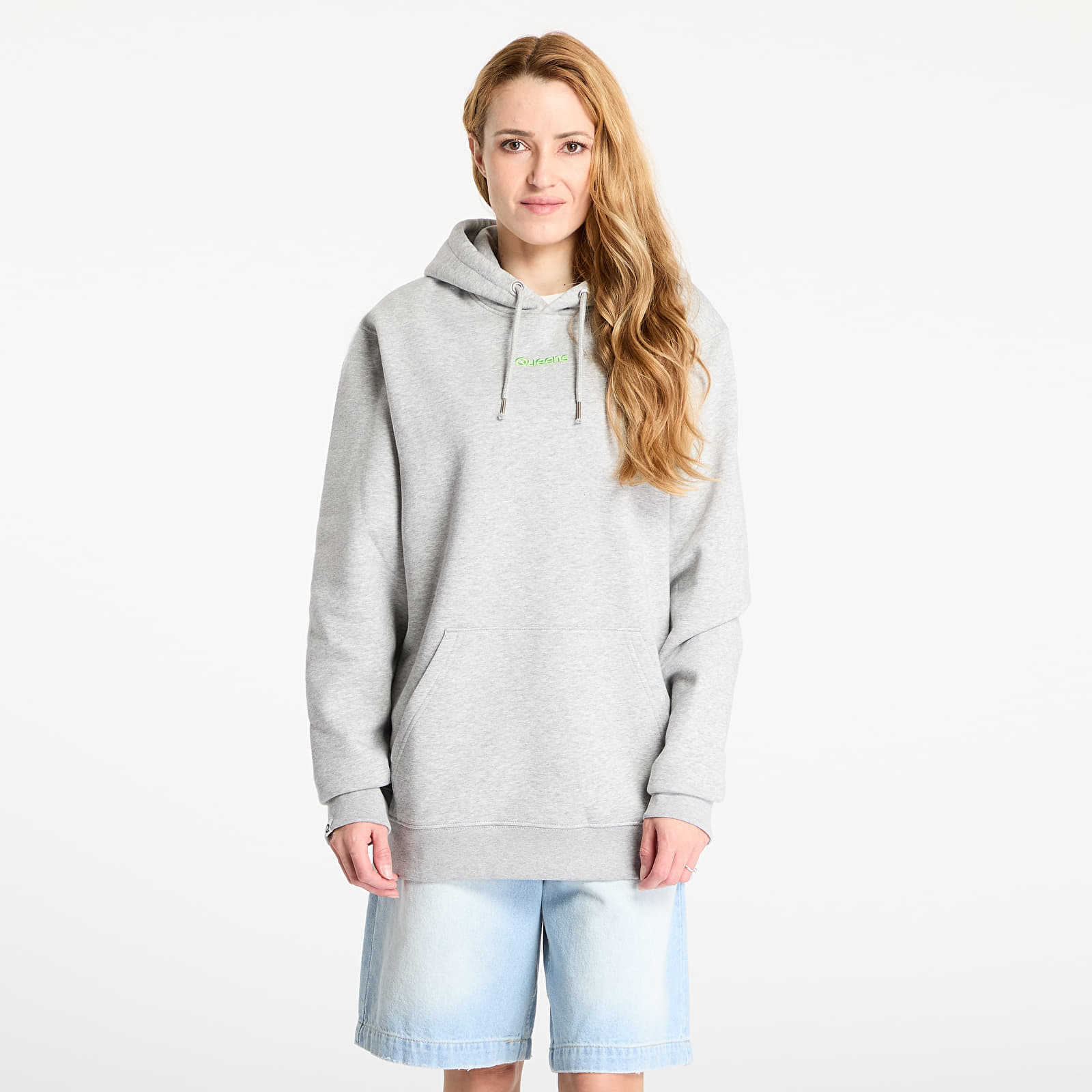 Dukserice Queens Basic Hoodie melange šedá