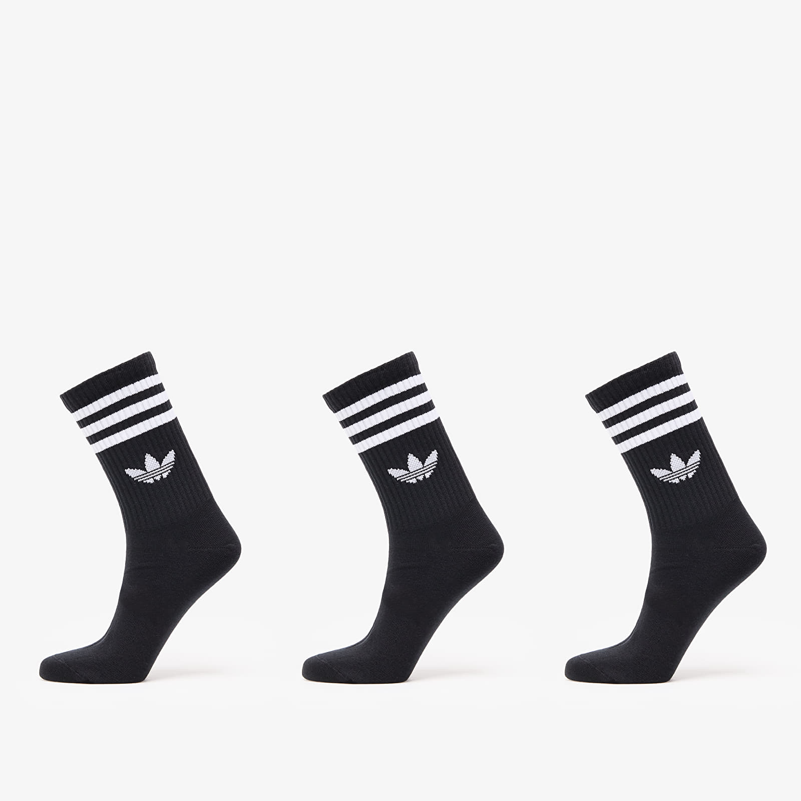 Calcetines para hombre adidas 3 Stripes Crew Sock 3-Pack Black/ Black/ Black