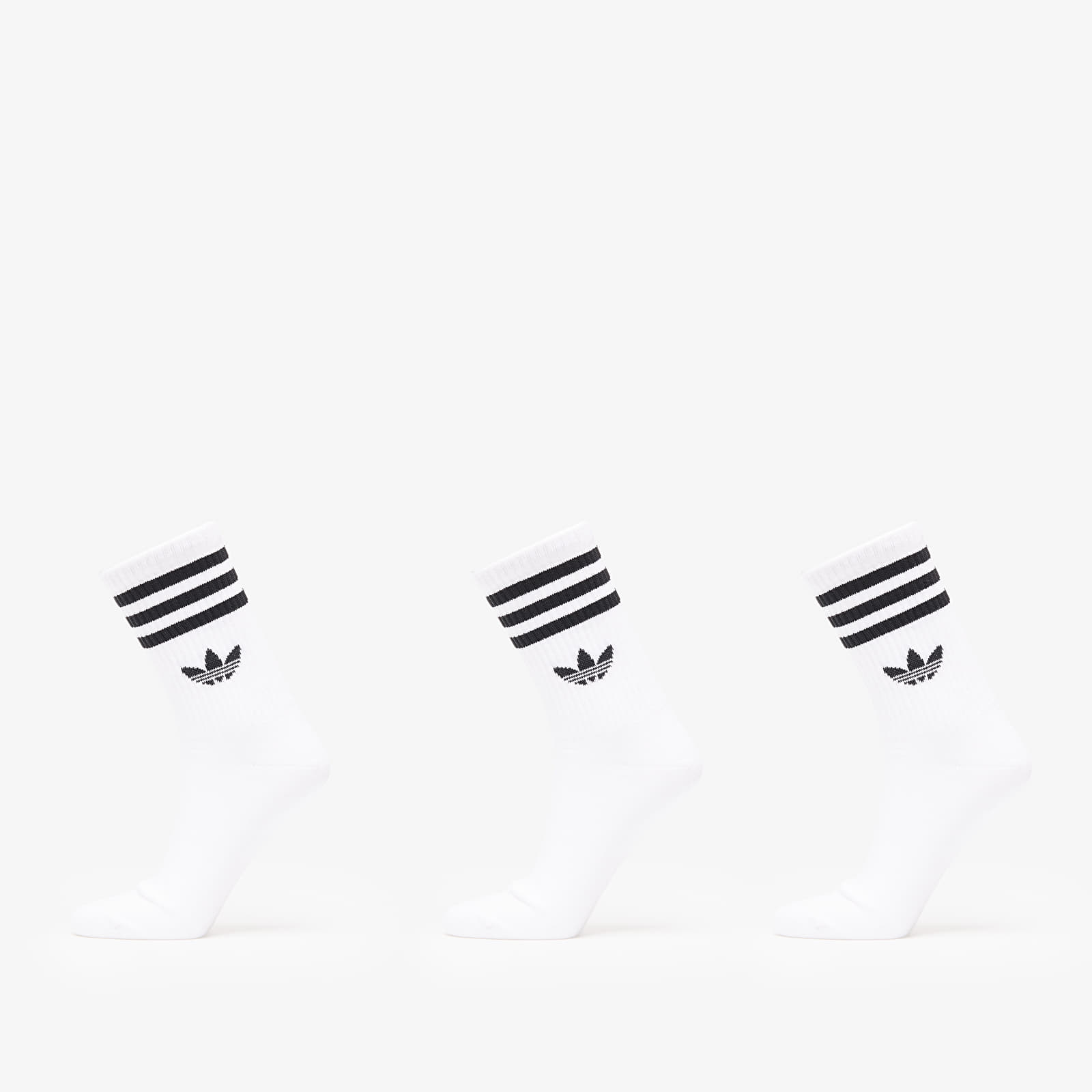 Herrensocken adidas 3 Stripes Crew Socks 3-Pack White/ White/ White