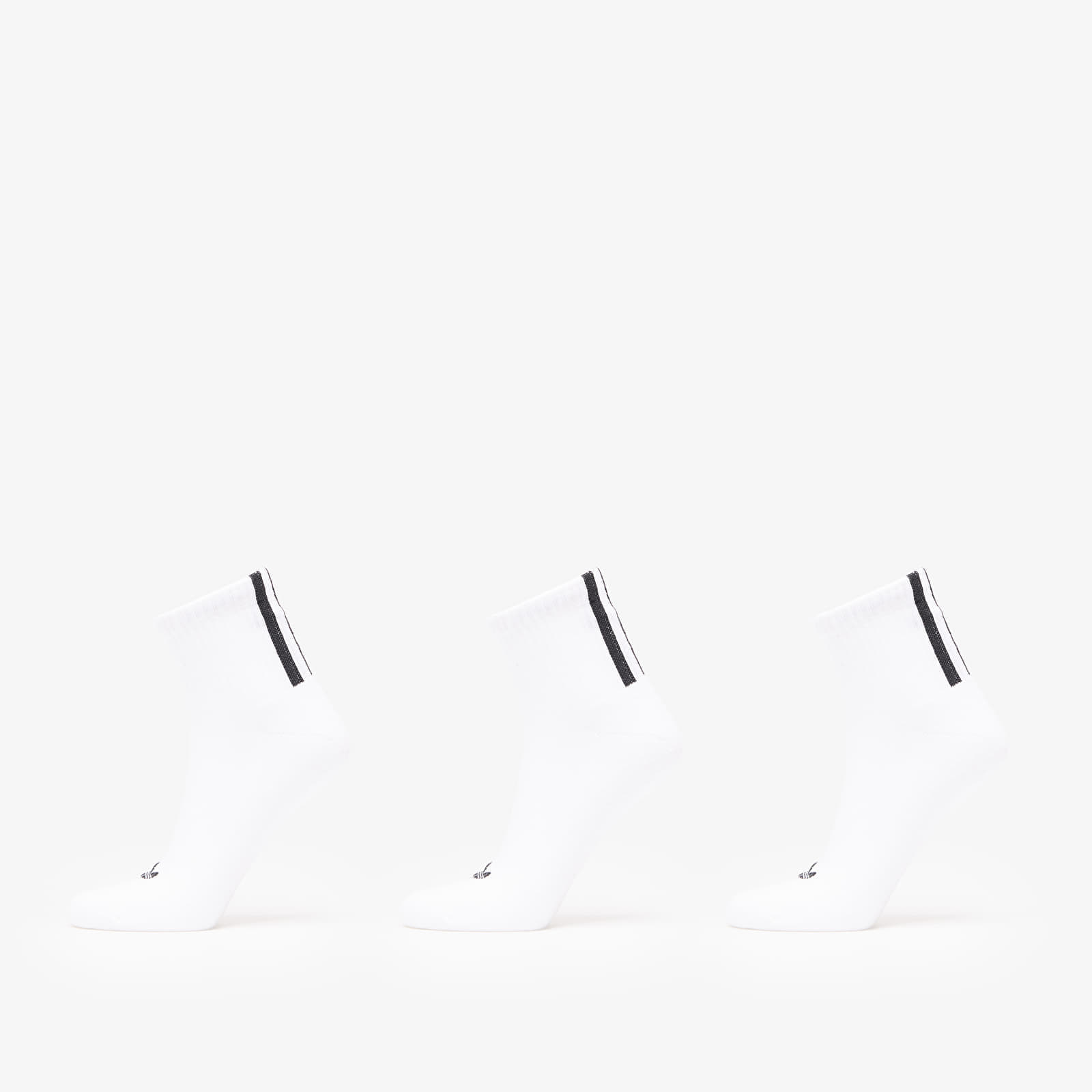 adidas 3 Stripes 1/4 Socks 3-Pack White/ White/ White L