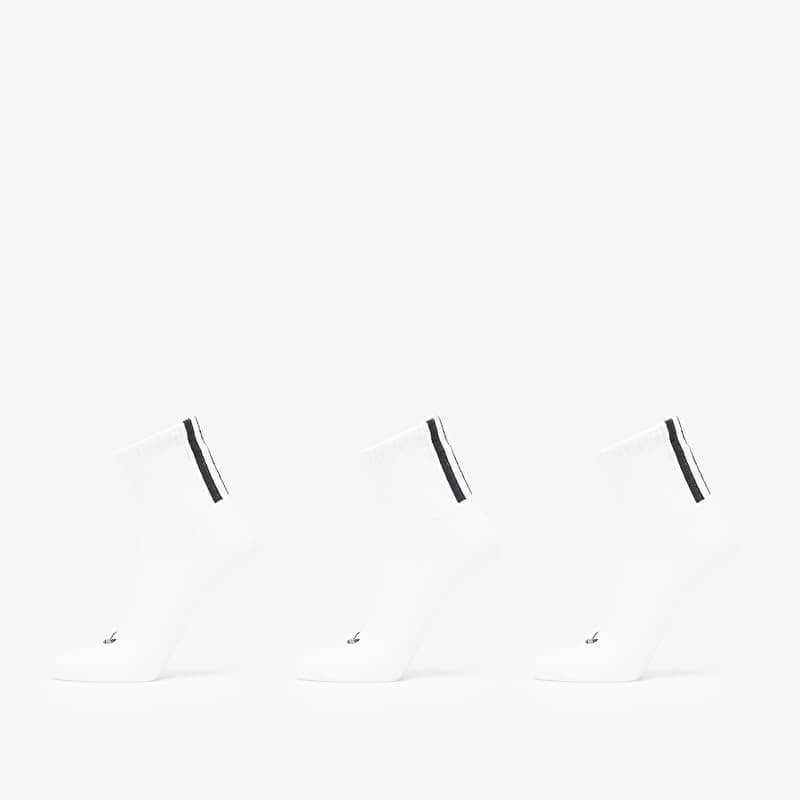 adidas 3 Stripes 1/4 Socks 3-Pack White/ White/ White