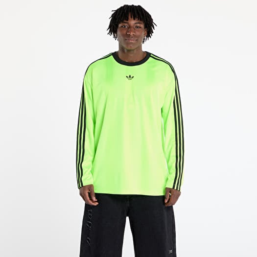 Dres adidas Jacquard Jersey Long Sleeve Tee Neon Green/ Black