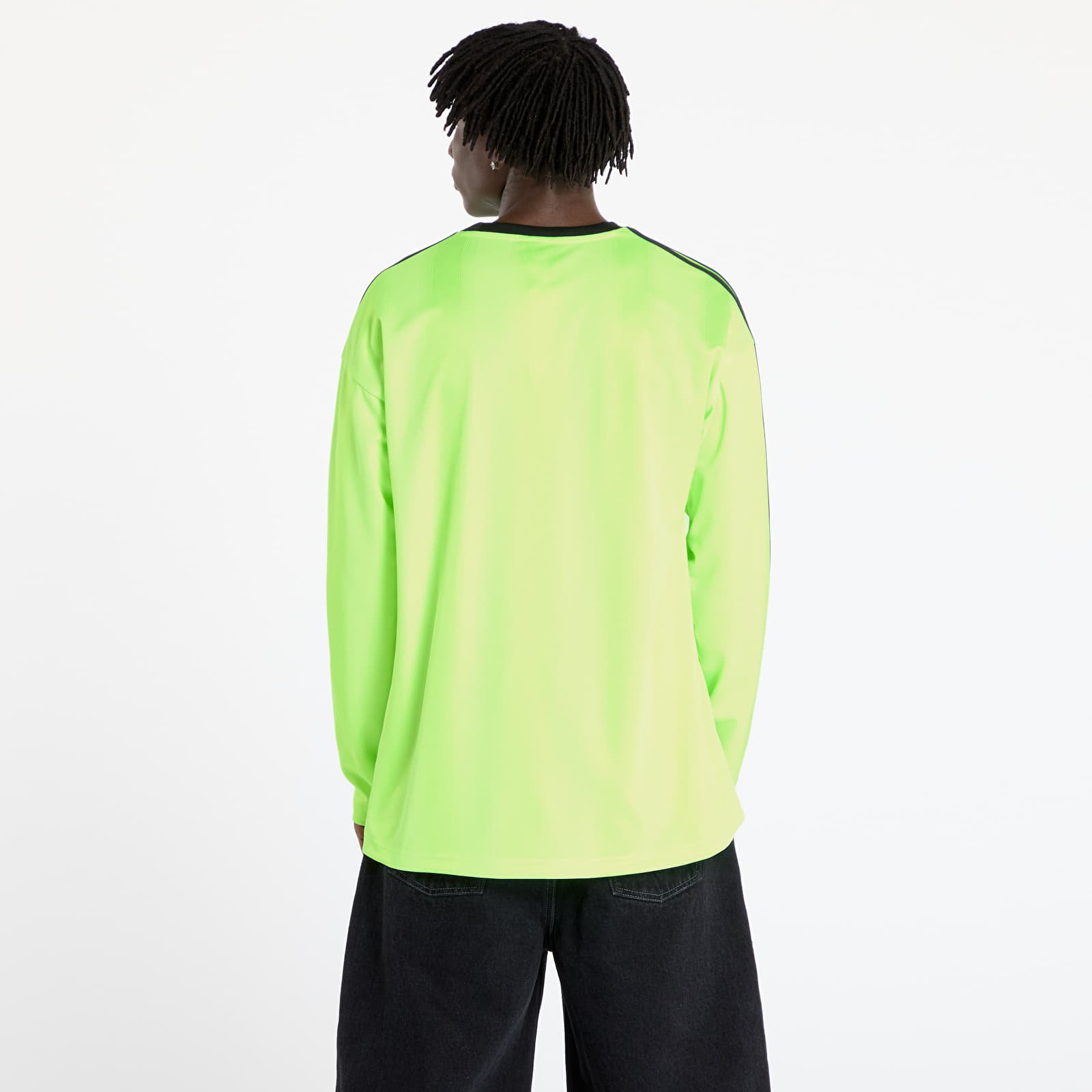 Camisetas adidas Jacquard Jersey Long Sleeve Tee Neon Green/ Black