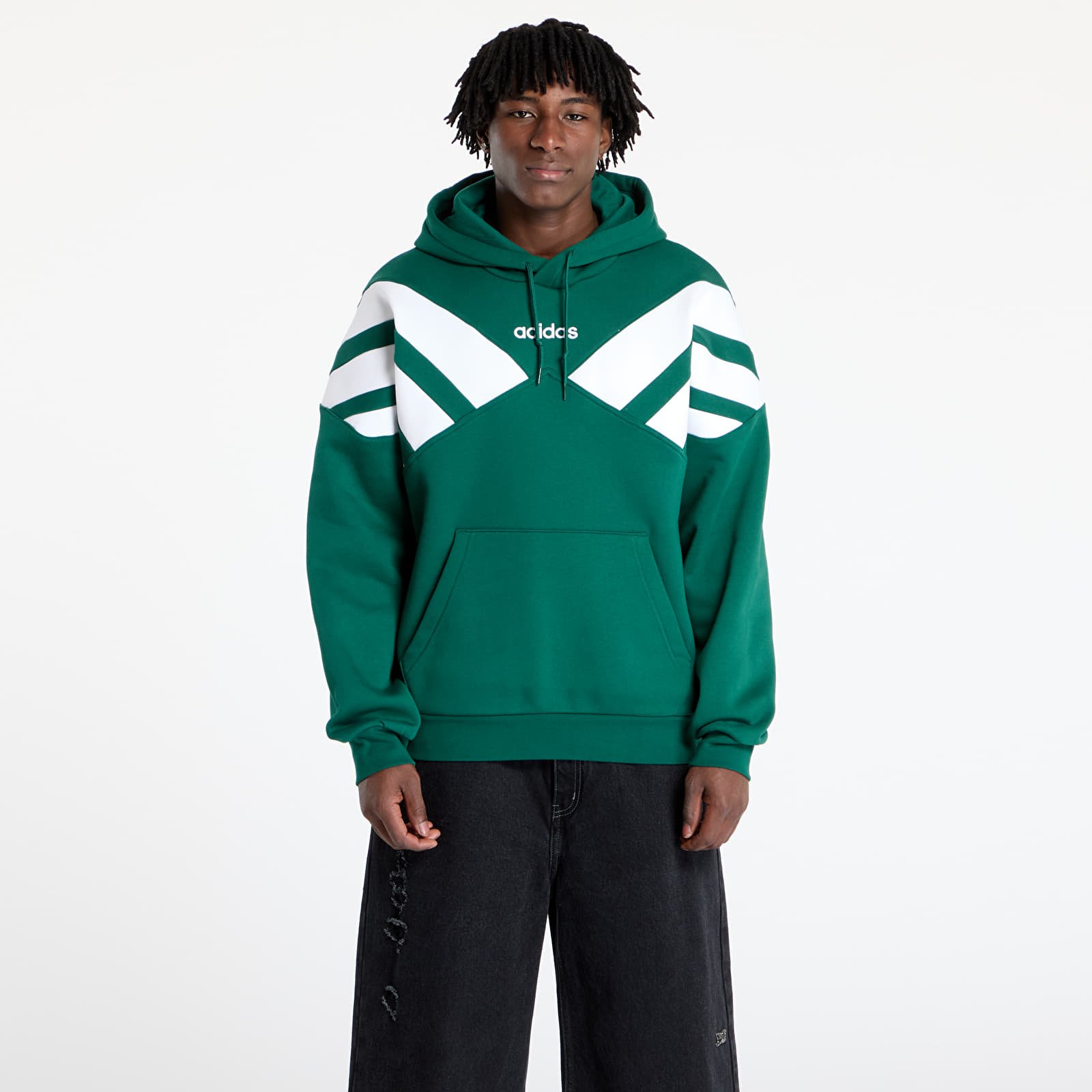 Men's sweatshirts adidas Archive Cut Line Sweatshirt Collegiate Green/ White/ Semi Lucid Fuchsia