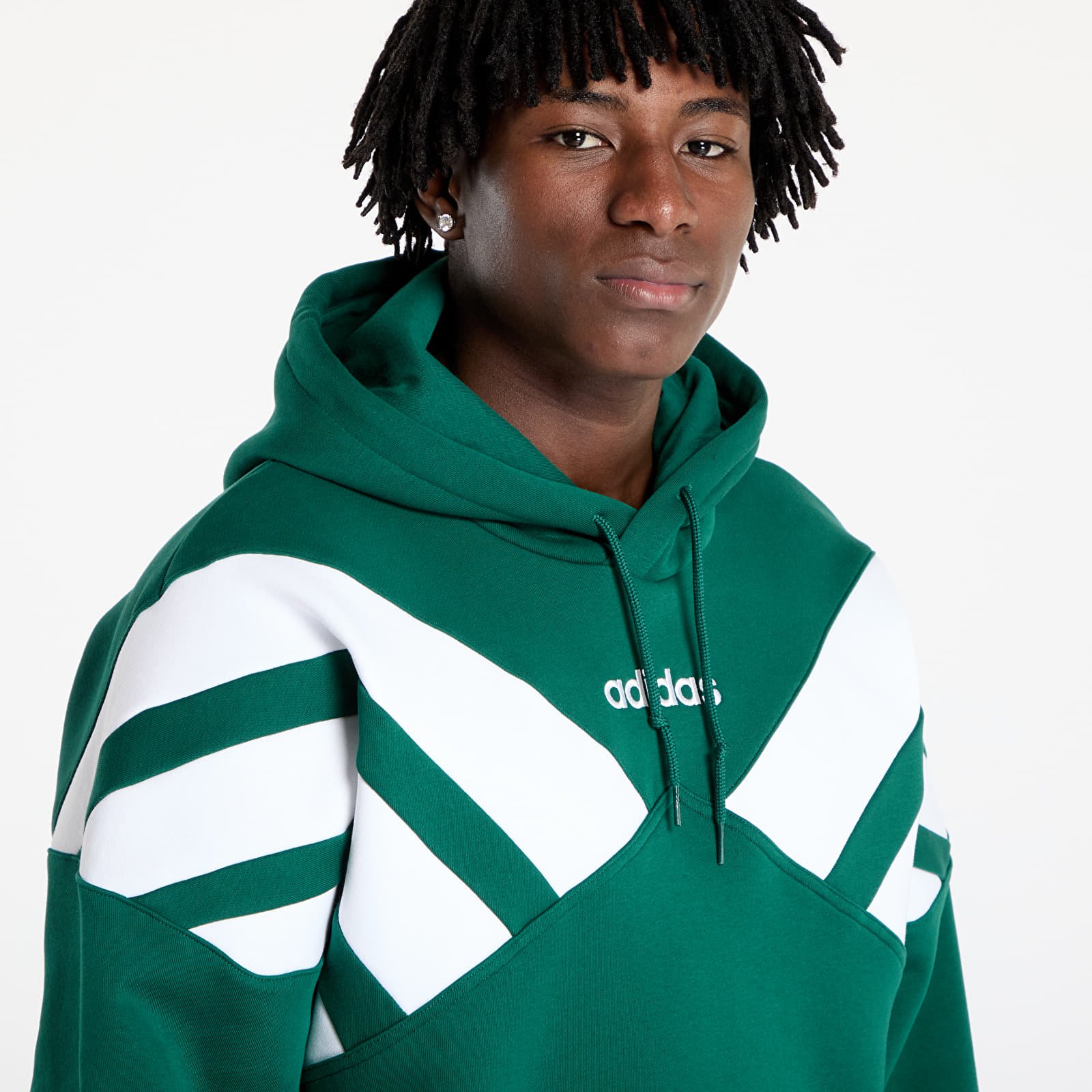 Men's sweatshirts adidas Archive Cut Line Sweatshirt Collegiate Green/ White/ Semi Lucid Fuchsia