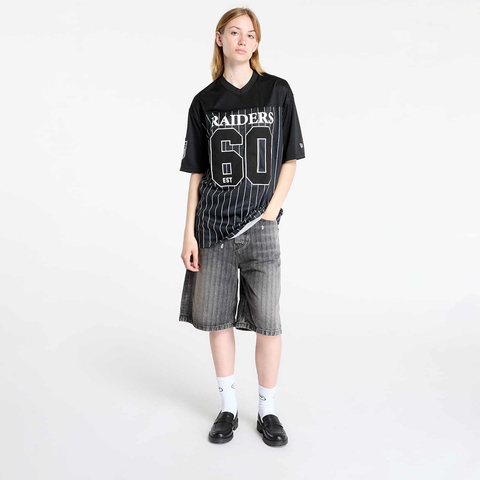 Jerseys New Era Las Vegas Raiders NFL Pinstripe Jersey UNISEX Black