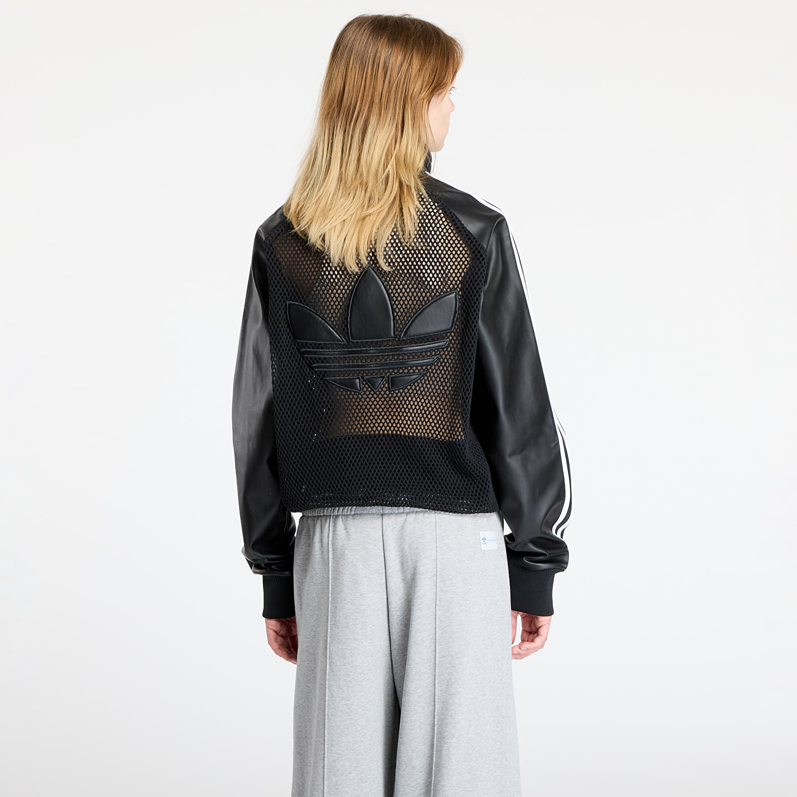 Herenjassen adidas x Jeremy Scott Faux Leather Mesh Track Top UNISEX Black