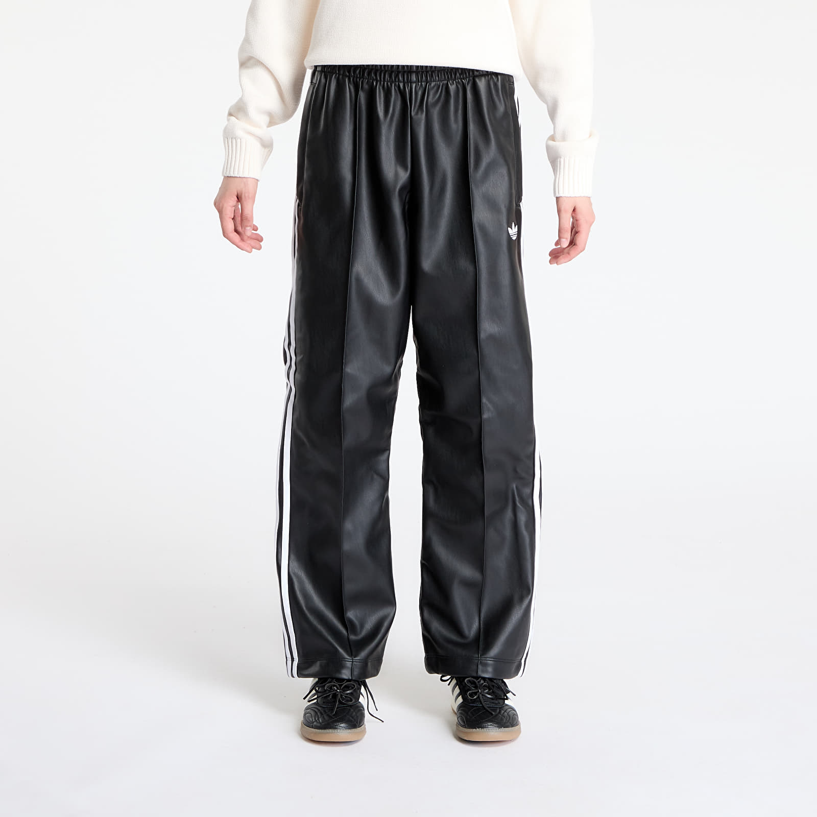 Meeste püksid adidas x Jeremy Scott Faux Leather Wide Joggers UNISEX Black