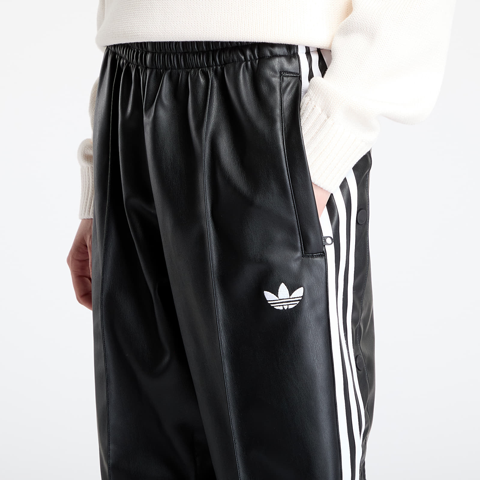 Meeste püksid adidas x Jeremy Scott Faux Leather Wide Joggers UNISEX Black