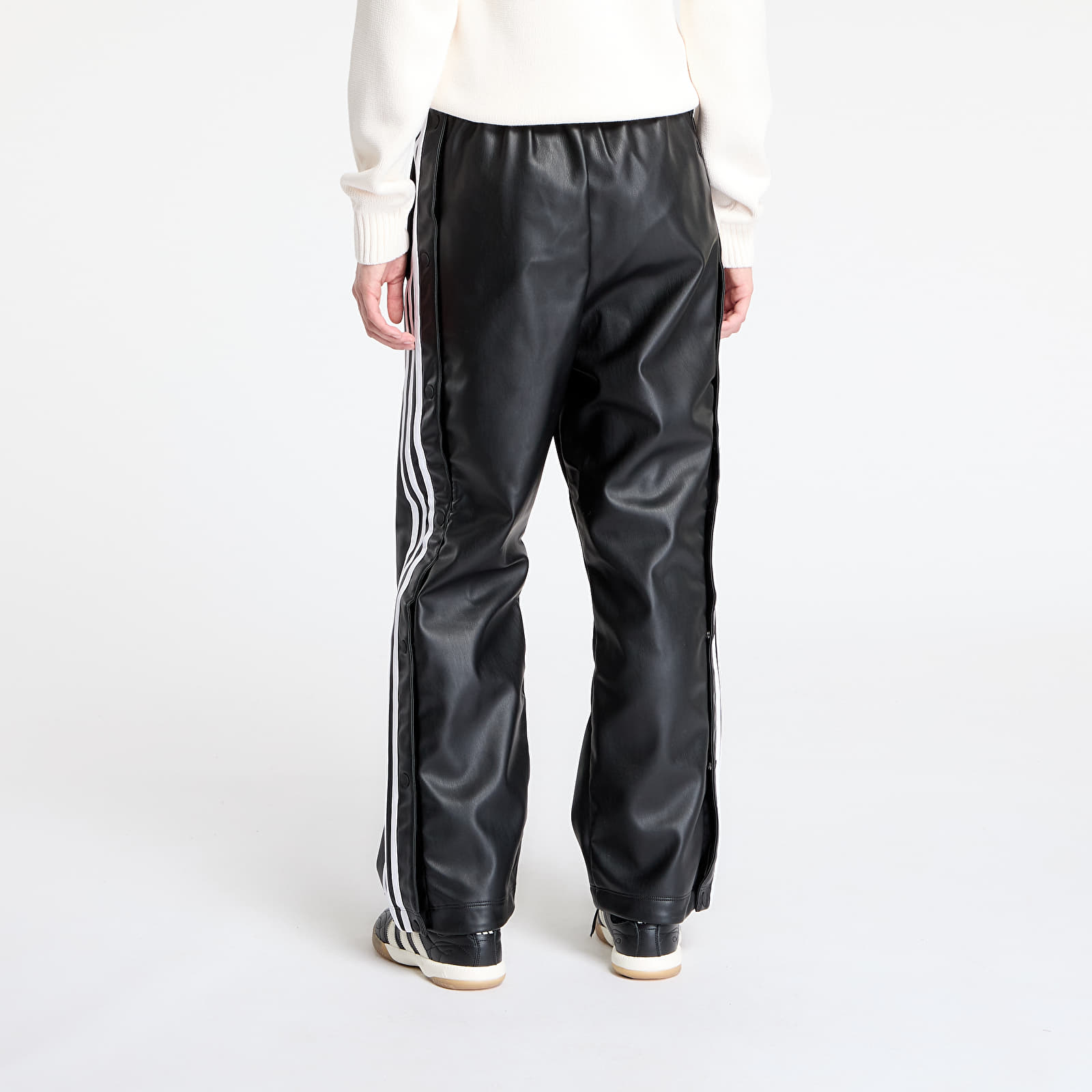 Meeste püksid adidas x Jeremy Scott Faux Leather Wide Joggers UNISEX Black