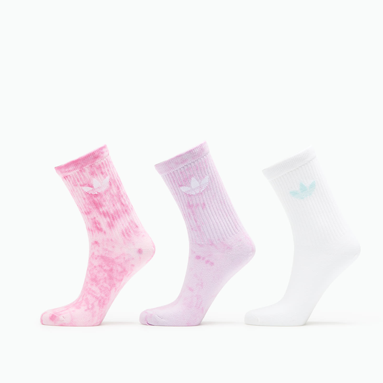 adidas Tie Dye Crew Socks 3-Pack Bliss Pink S