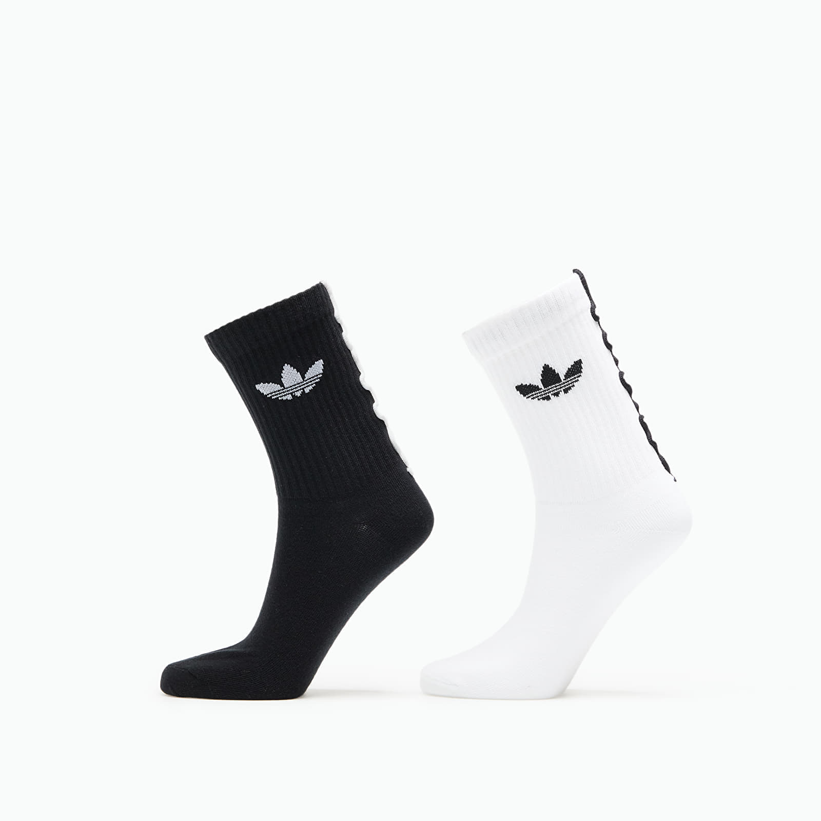 adidas Ruffle Crew Socks 2-Pack White/ Black/ Blue S
