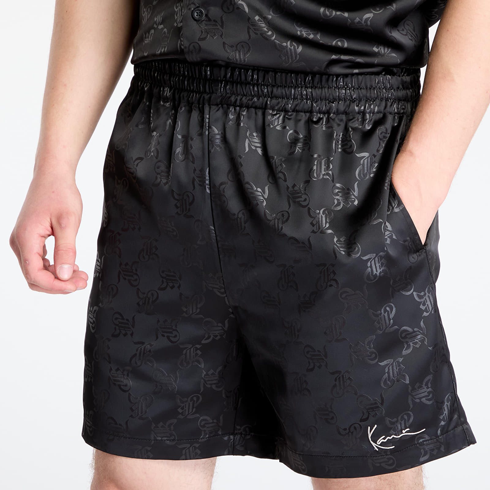 Pantalones cortos para hombre Karl Kani Signature Aop Resort Shorts Black