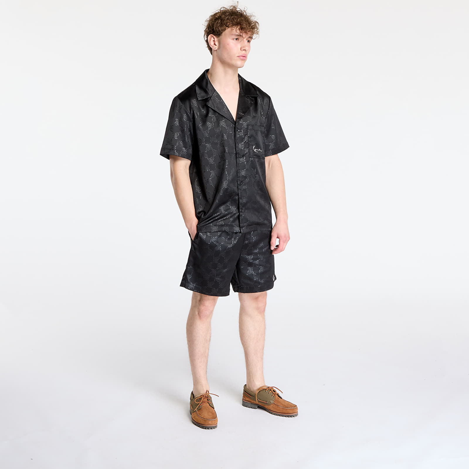 Pantalones cortos para hombre Karl Kani Signature Aop Resort Shorts Black