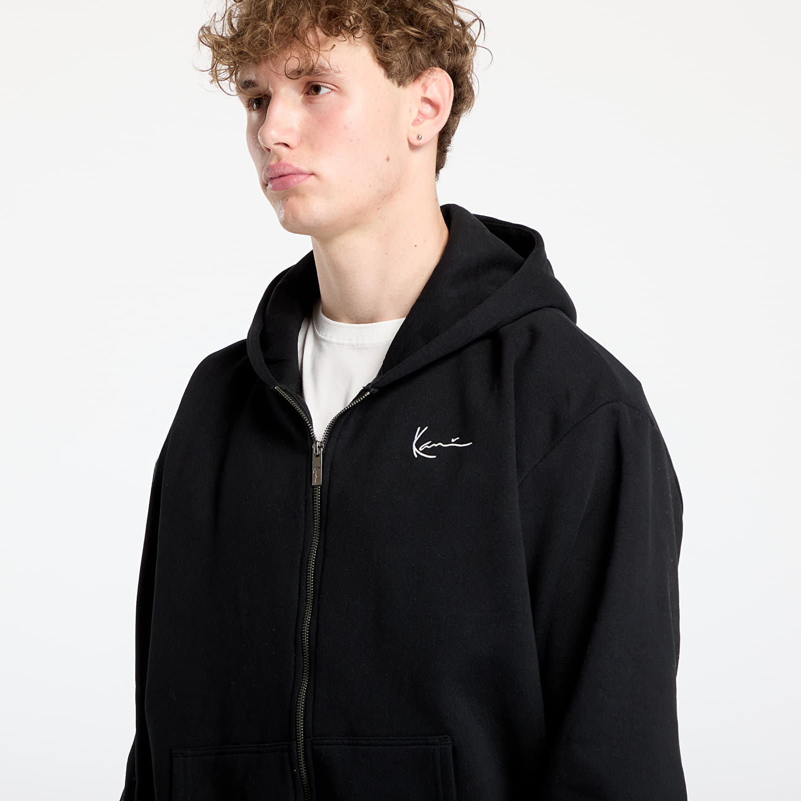 Dukserice Karl Kani Chest Signature Essential Zip Hoodie Black