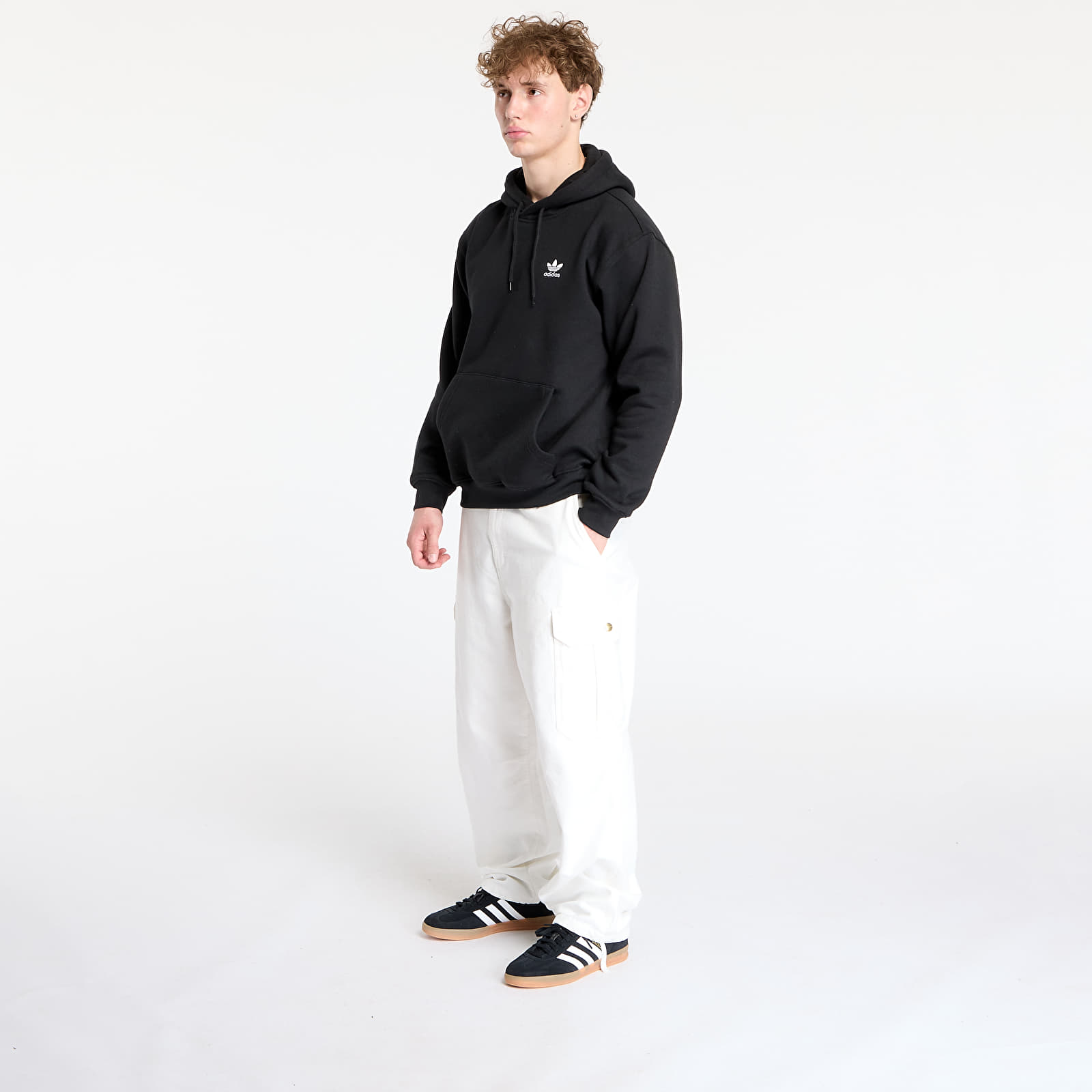 Kapuutsikud ja kampsunid adidas Trefoil Essentials Loose Hoodie Black/ Black/ Black