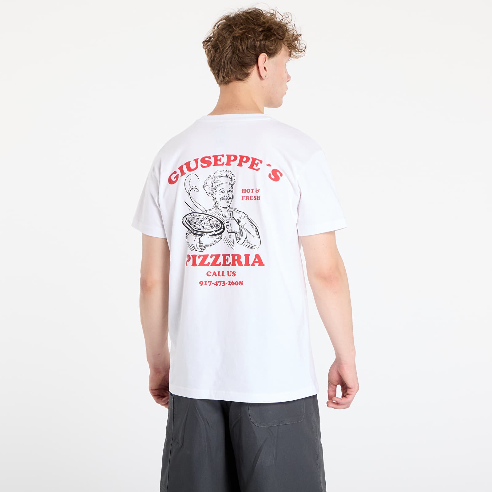 T-Shirts Urban Classics Giuseppe's Pizzeria Tee White