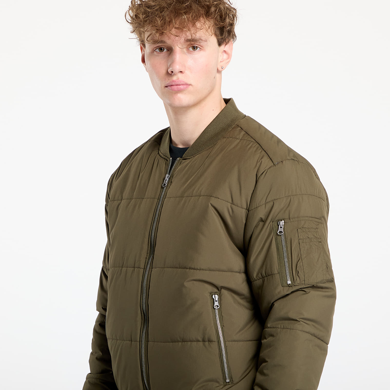 Jakne Urban Classics Basic Quilt Bomber Jacket Olive