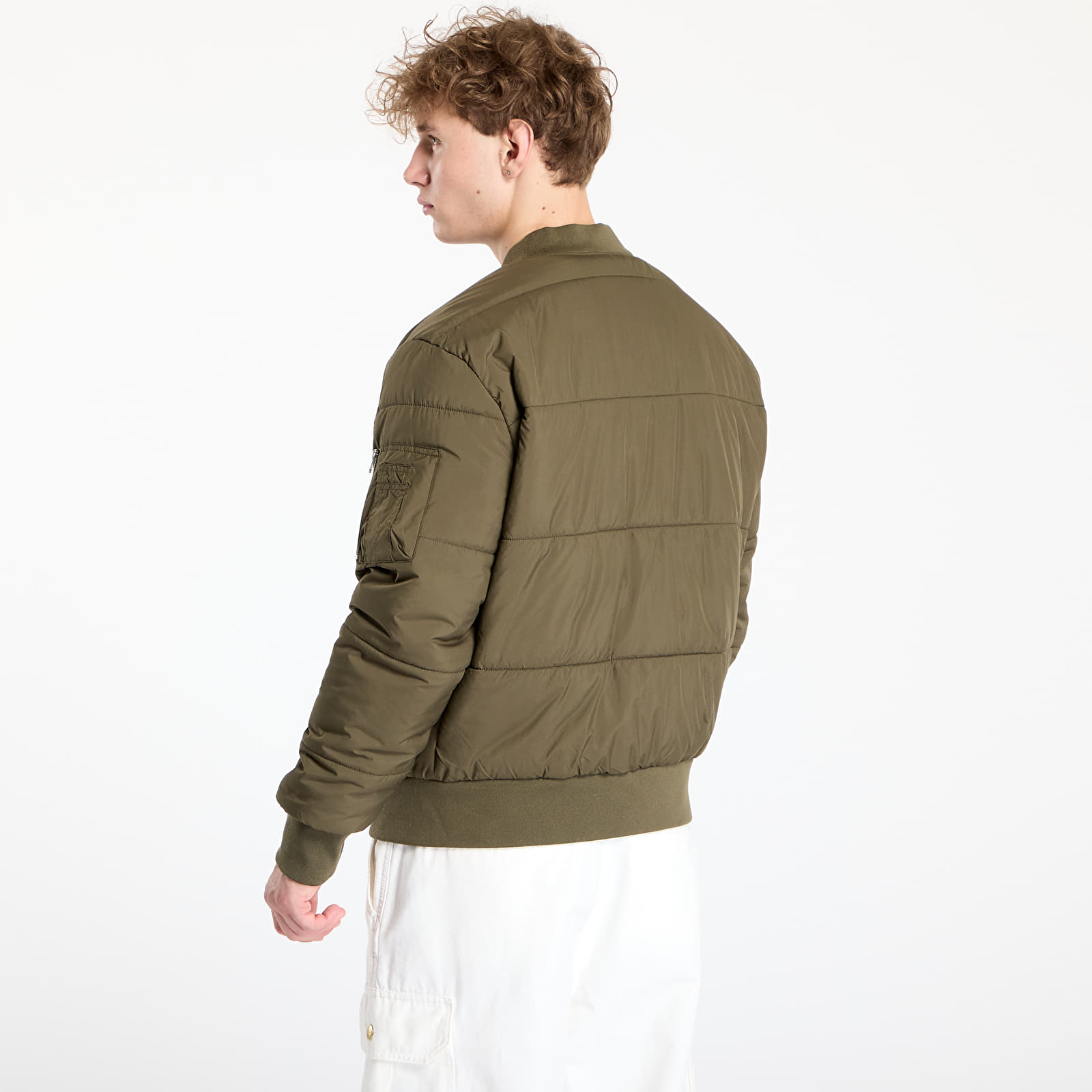 Jakne Urban Classics Basic Quilt Bomber Jacket Olive
