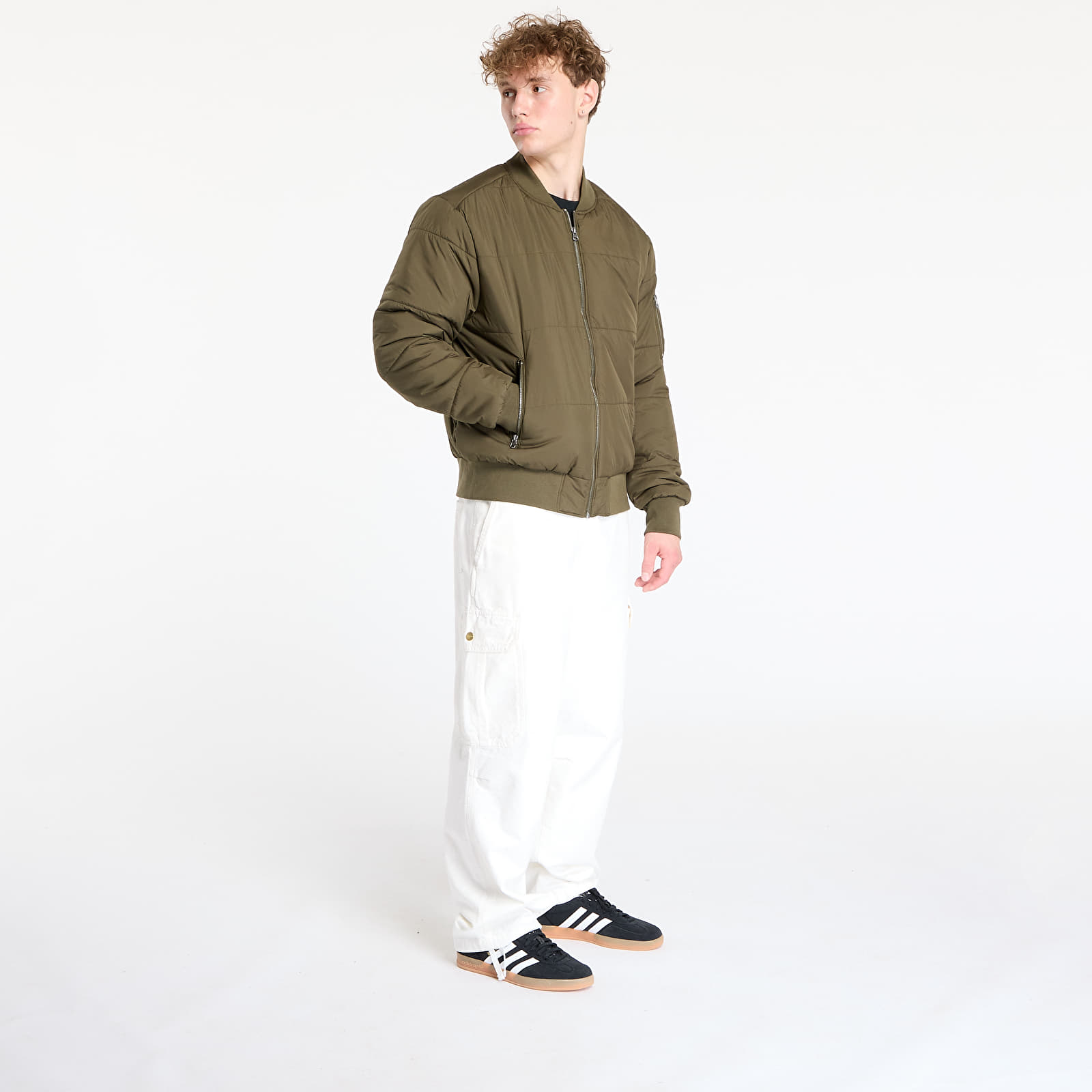 Jakne Urban Classics Basic Quilt Bomber Jacket Olive
