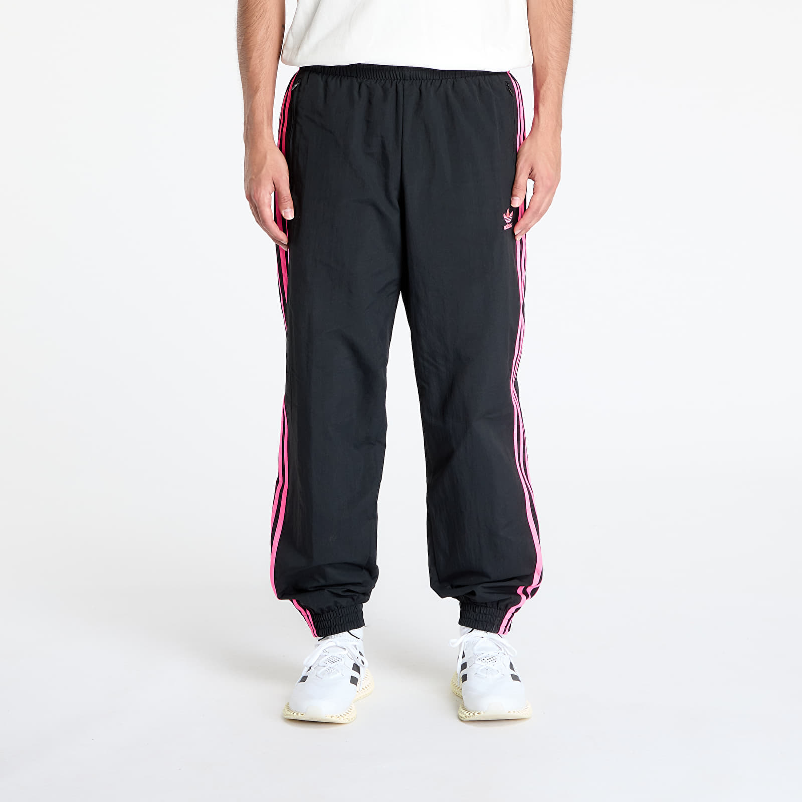 Bukser for menn adidas Adicolor Woven Firebird Track Tracksuit Bottoms Black/ Lucid Pink