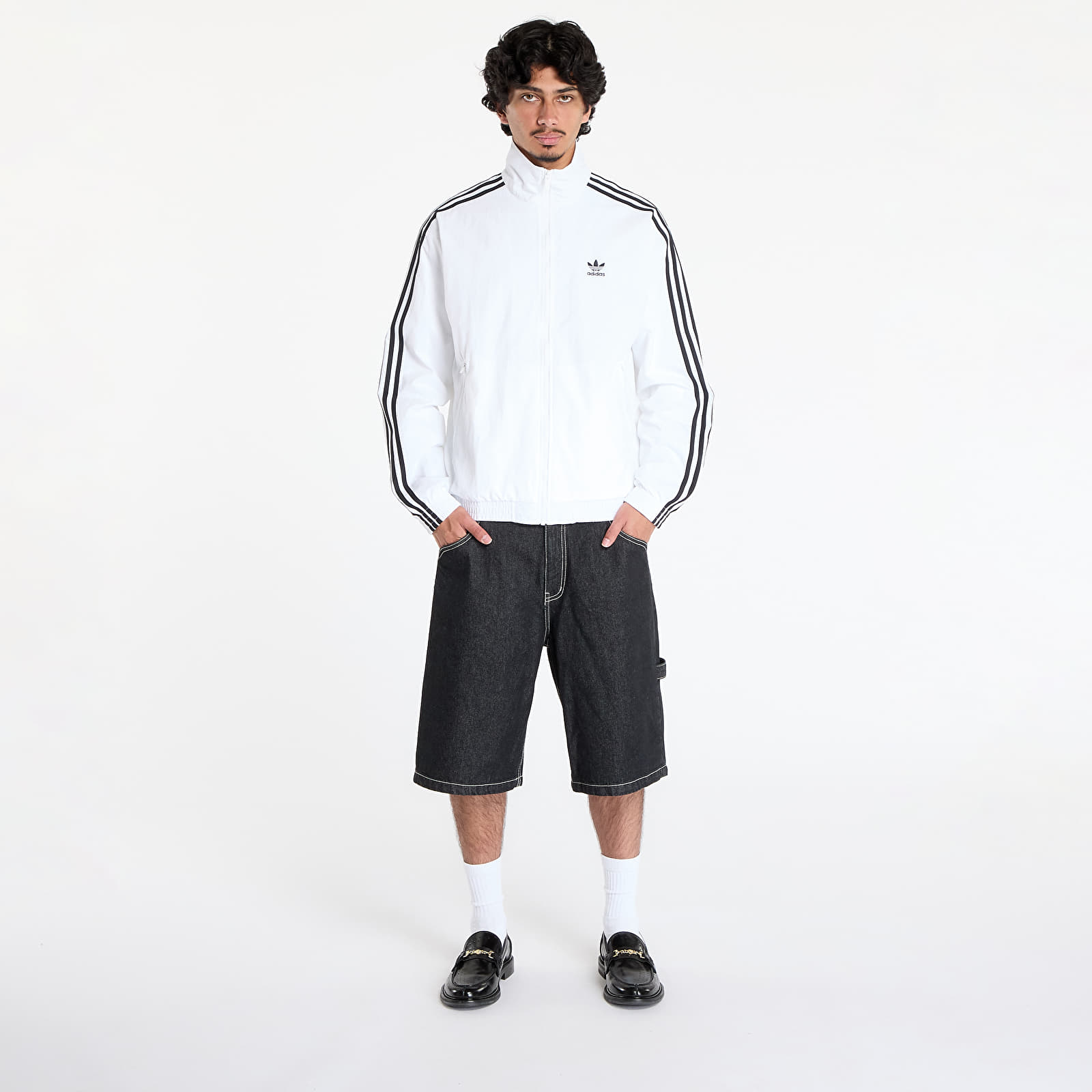 Herenjassen adidas Adicolor Woven Firebird Track Top White/ Black