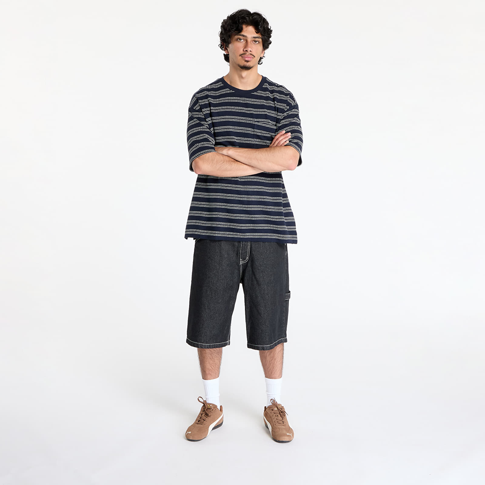 Heren T-shirts Calvin Klein Jeans Short Sleeve Stripe Relaxed Tee Night Sky