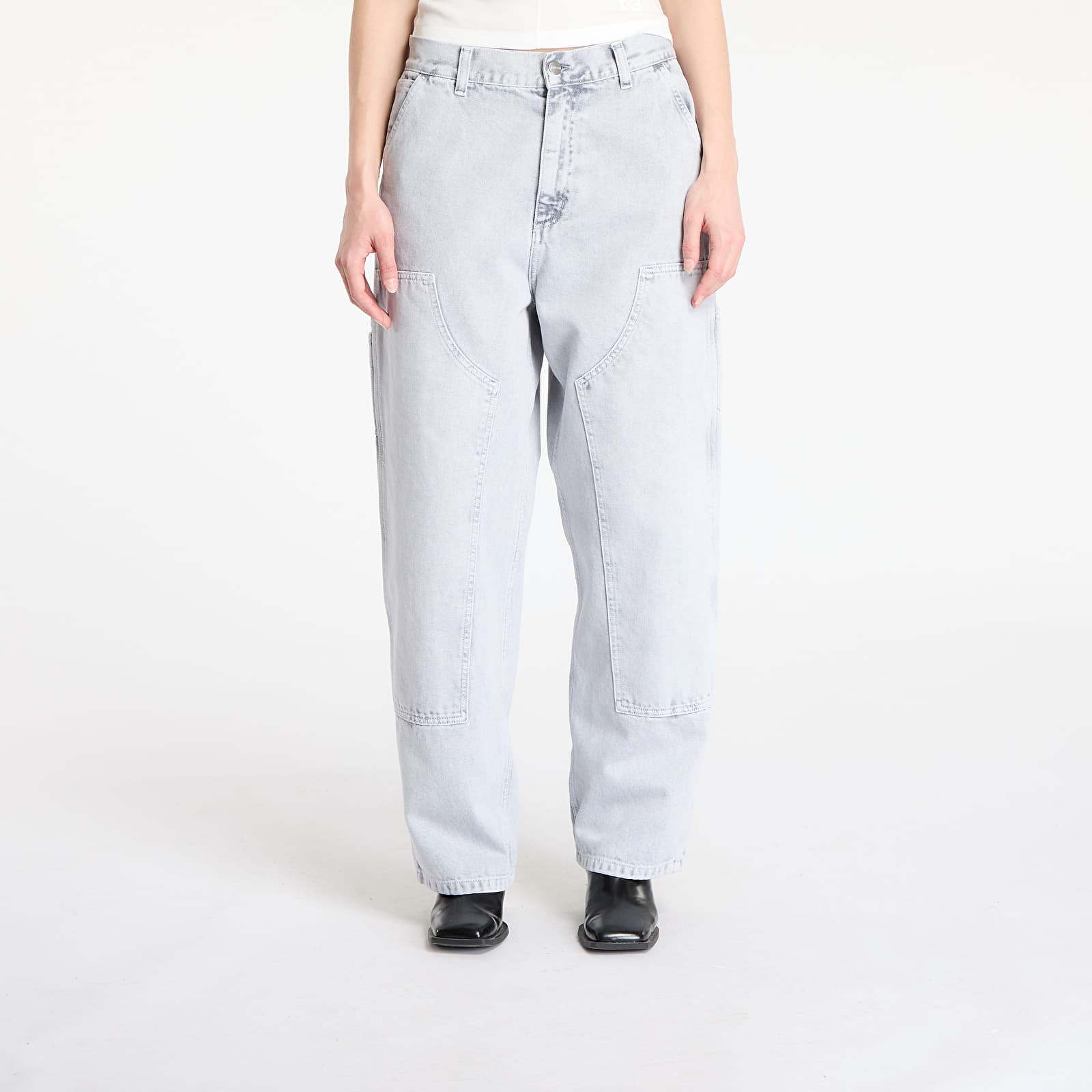Damesbroeken Carhartt WIP W' Brandon Double Knee Pant Black Chalk Wash