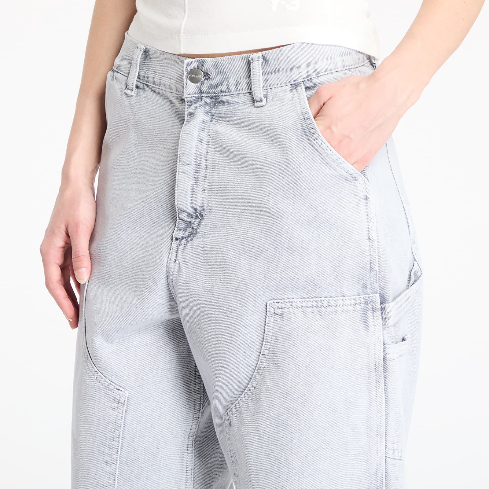 Damesbroeken Carhartt WIP W' Brandon Double Knee Pant Black Chalk Wash