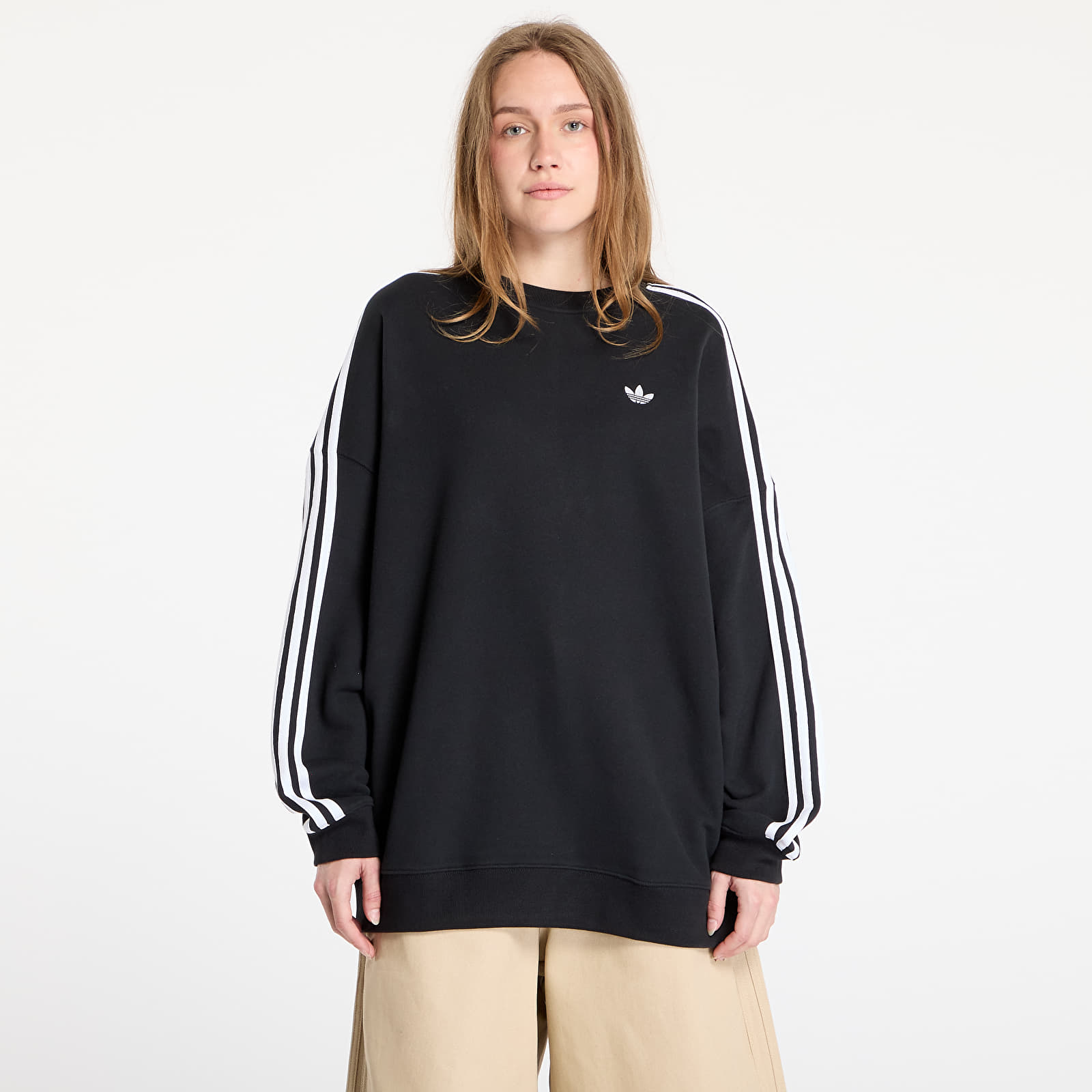 Women's Sweatshirts adidas Adicolor 3-Stripes Adilenium Sweatshirt Black/ Black