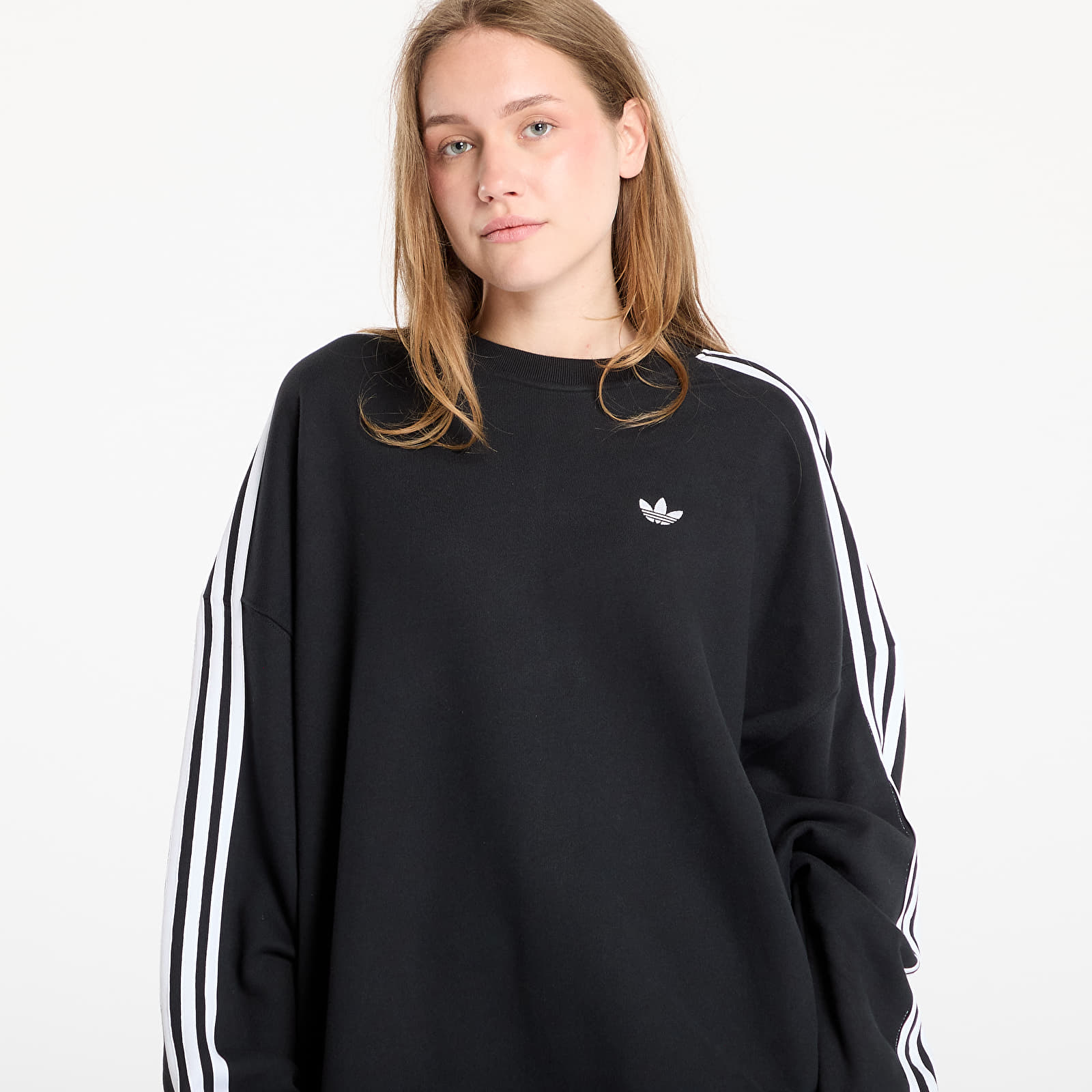 Women's Sweatshirts adidas Adicolor 3-Stripes Adilenium Sweatshirt Black/ Black