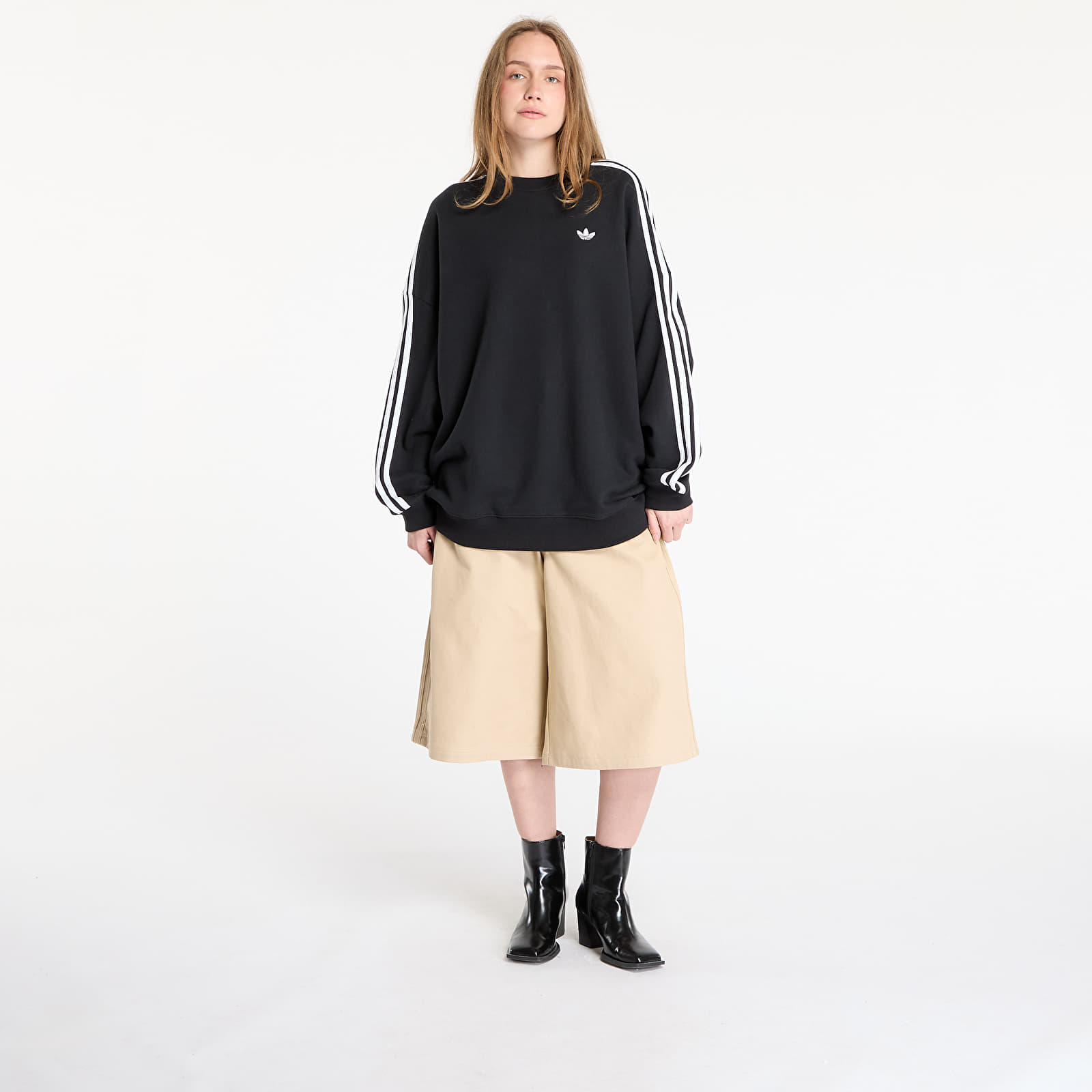 Women's Sweatshirts adidas Adicolor 3-Stripes Adilenium Sweatshirt Black/ Black