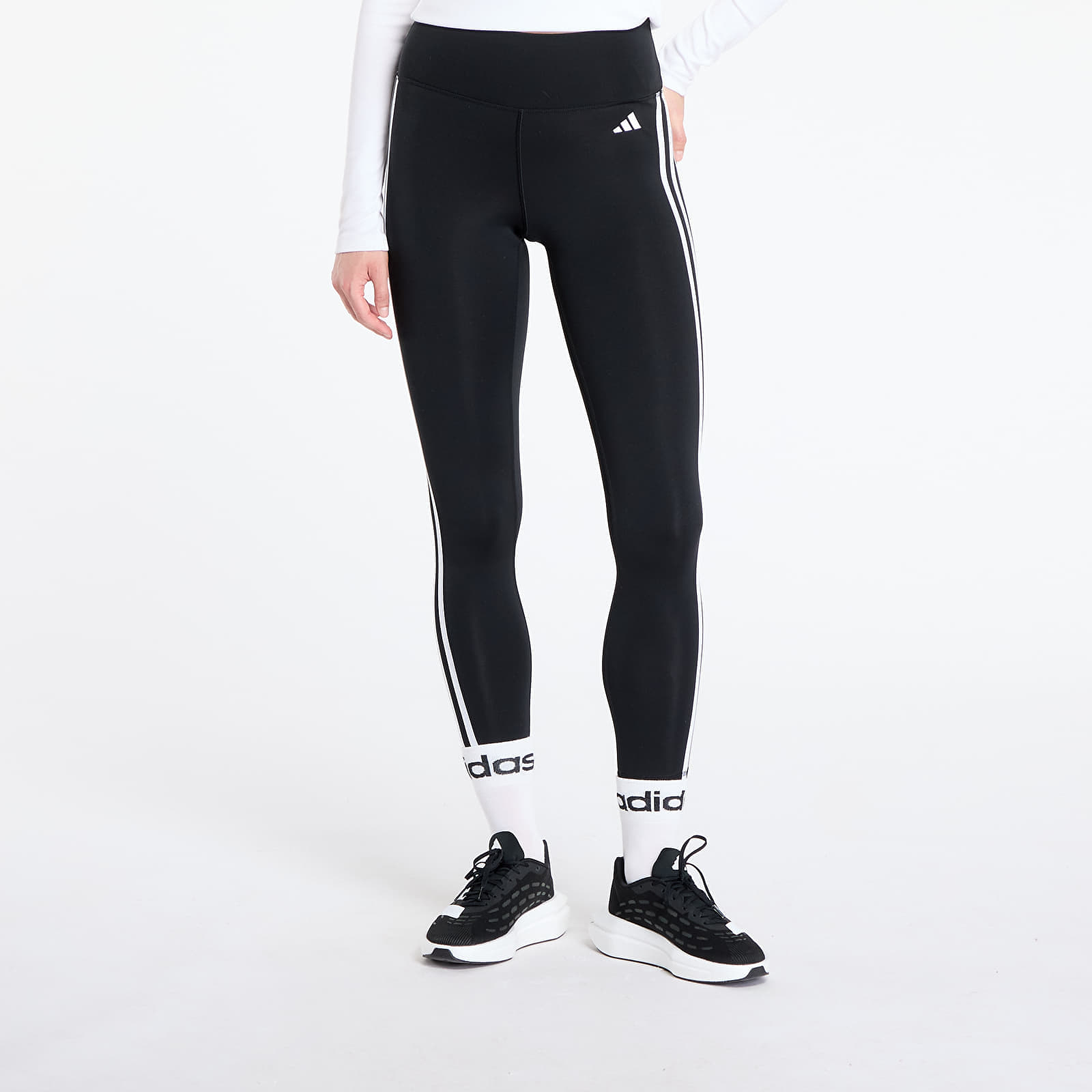 Leggings adidas Train Essentials 3-Stripes High-Waisted 7/8 Leggings Black/ Cream White/ Gum 3 L akciós termékkép 1