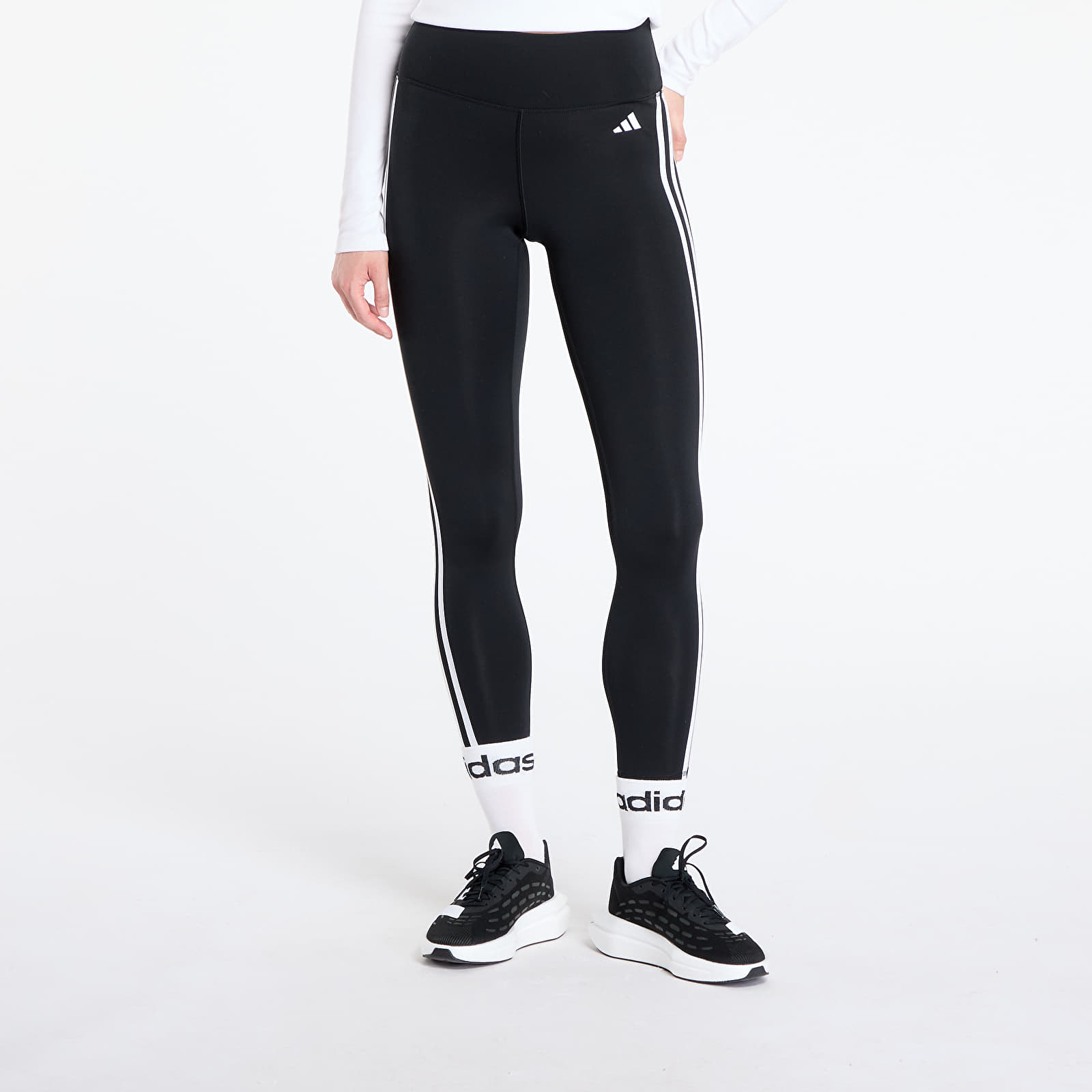 Leggins adidas Train Essentials 3-Stripes High-Waisted 7/8 Leggings Black/ Cream White/ Gum 3