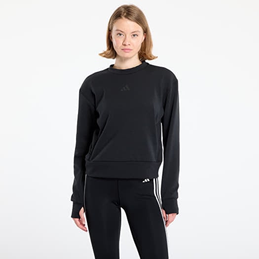 Sudadera adidas Designed-for-Training Warm-Up Crewneck Sweatshirt Black/ Victory Blue/ Magic Beige