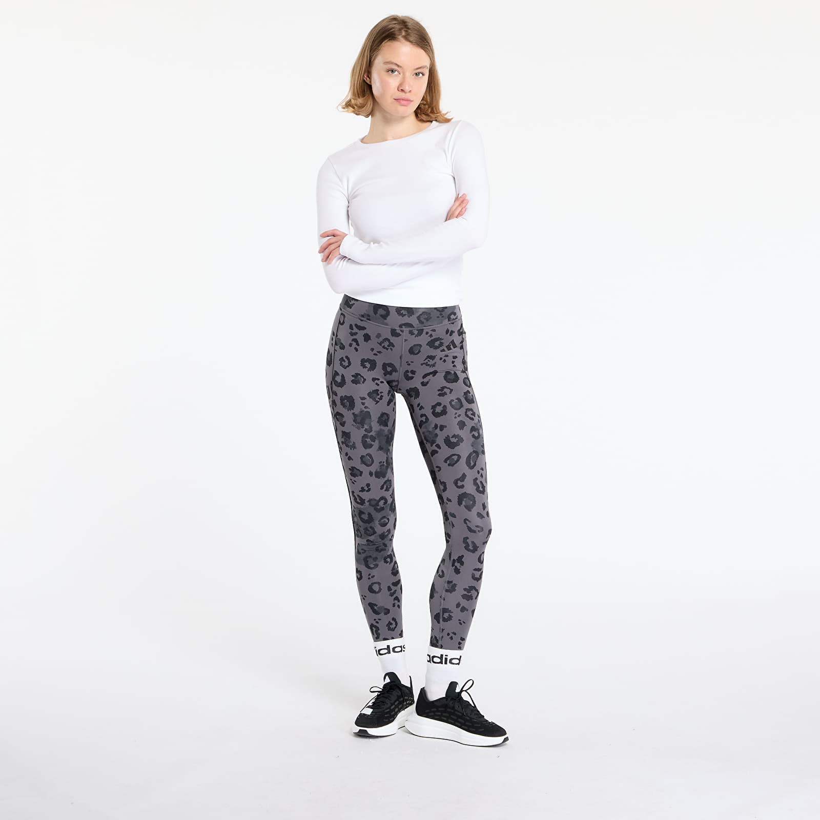 Leggins adidas Optime Essentials Full Length Leggings Print Grey Five