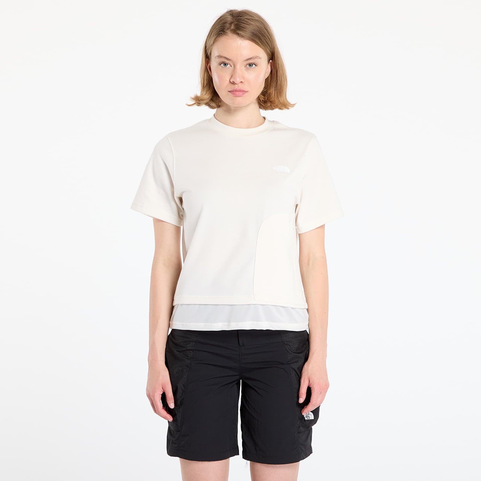 Tricou The North Face Fabric Mix Ss Tee - Ap White Dune XS