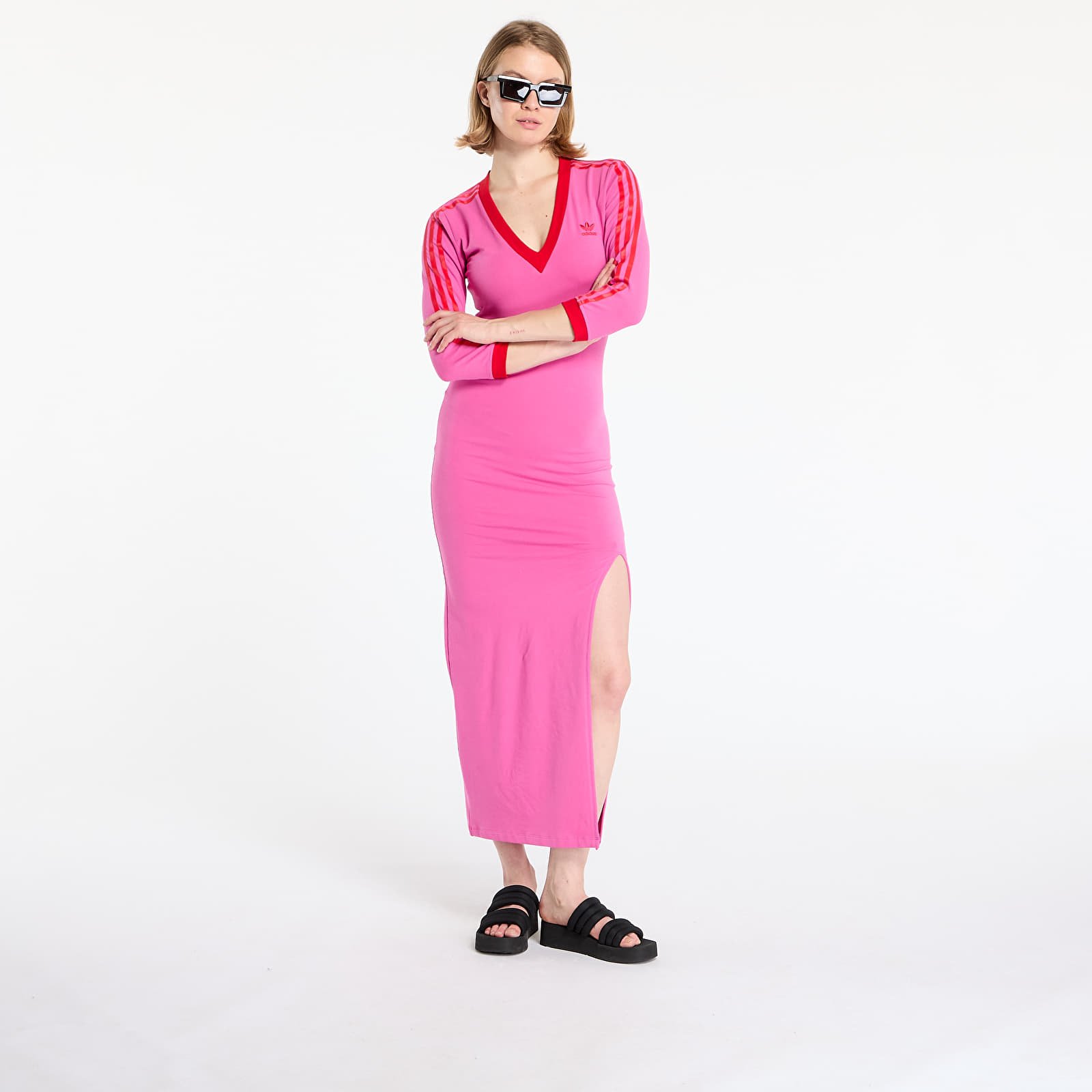 Dresses adidas Adicolor Classics 3-Stripes Maxi Dress Semi Lucid Fuchsia