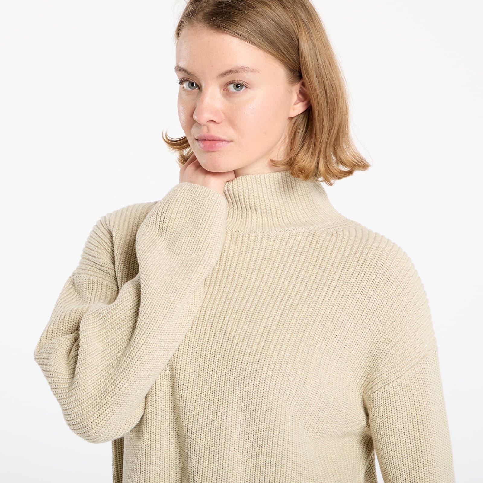 Women's Sweaters Calvin Klein Jeans Chunky Loose High Neck Sweater Pelican