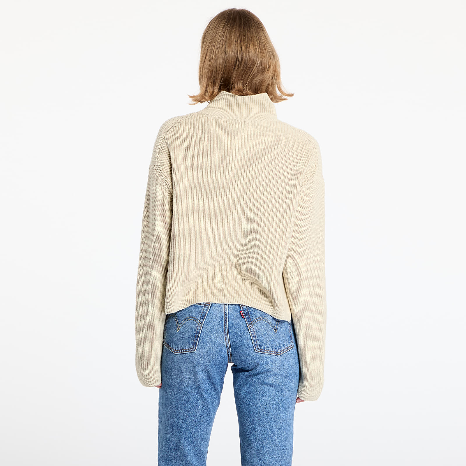 Women's Sweaters Calvin Klein Jeans Chunky Loose High Neck Sweater Pelican