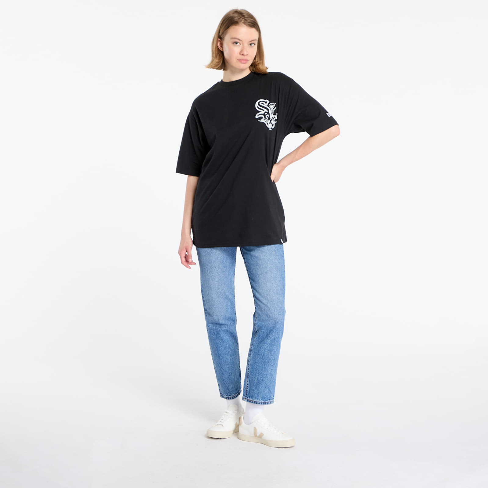 New Era T-shirt New Era Chicago White Sox Floral Graphic Oversized Tee UNISEX Black S - 8